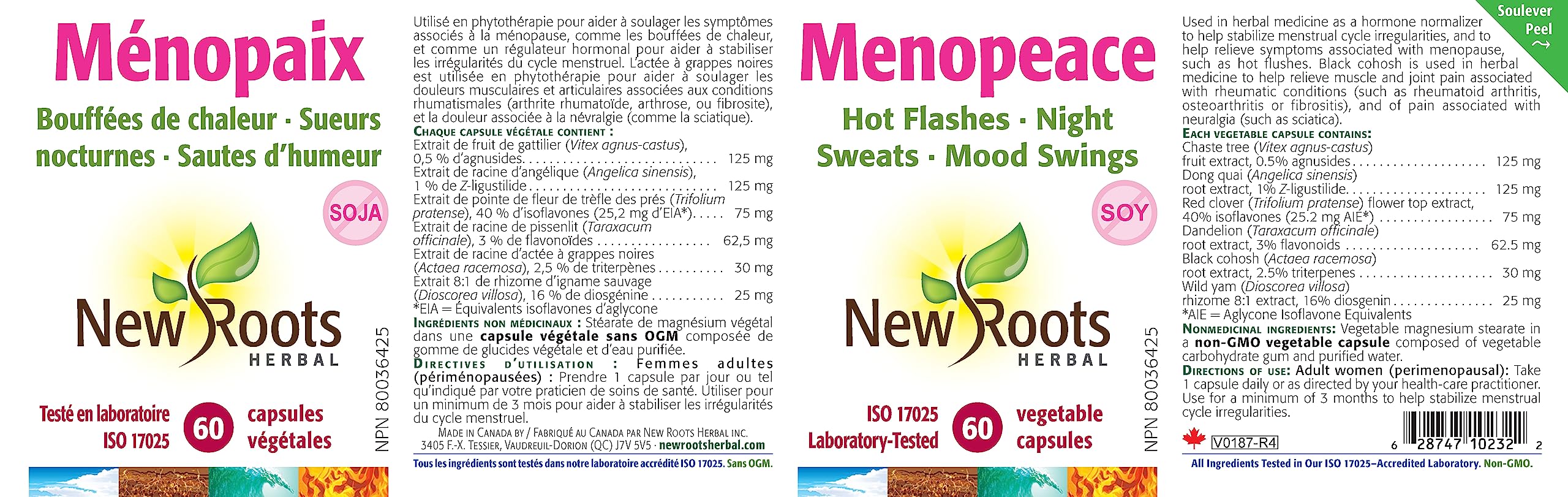 New Roots Herbal Menopeace, 60 CT