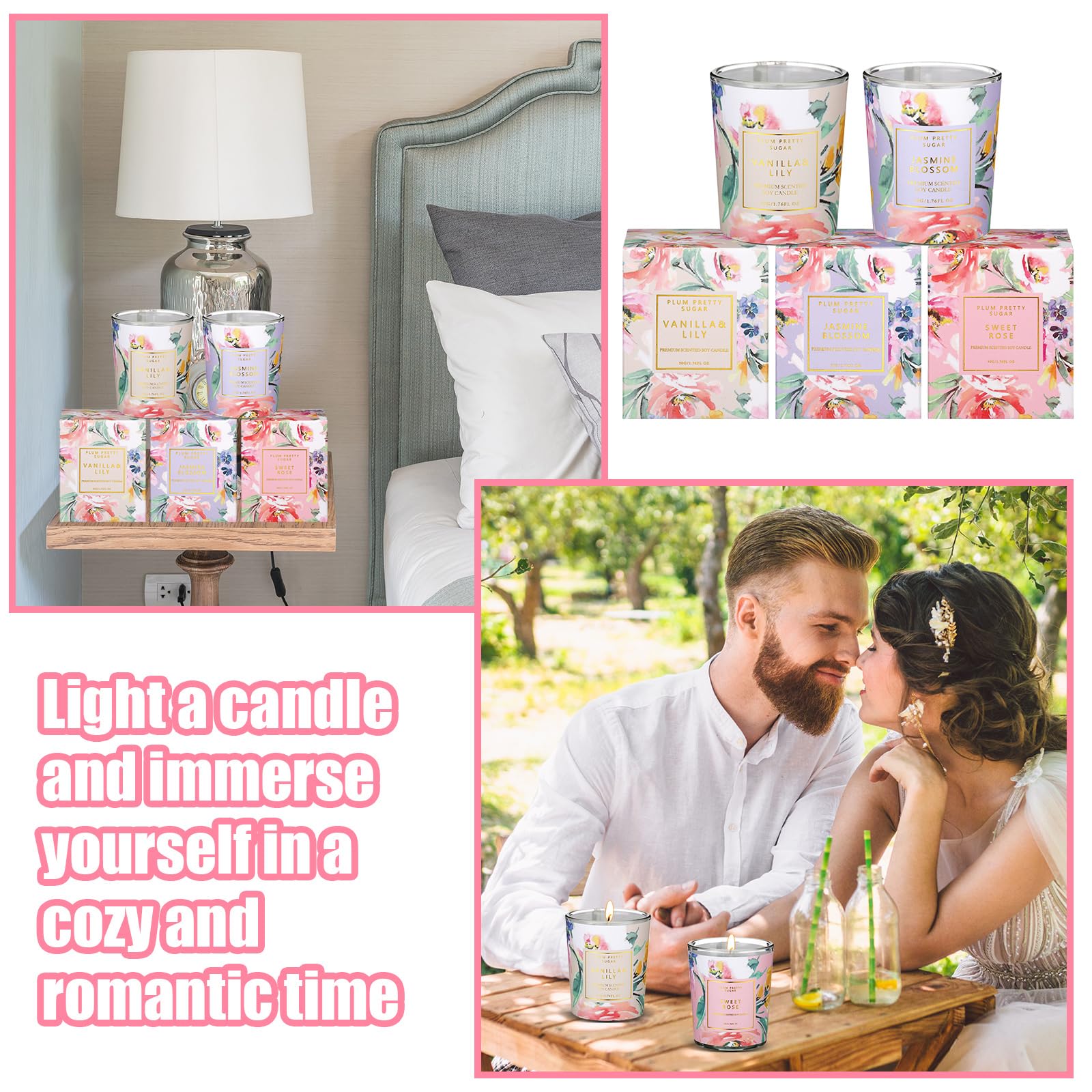 MTLEE 24 Pcs Candles for Home Scented Candle Gifts for Women Bulk 8 Long Lasting Aromatherapy Jar