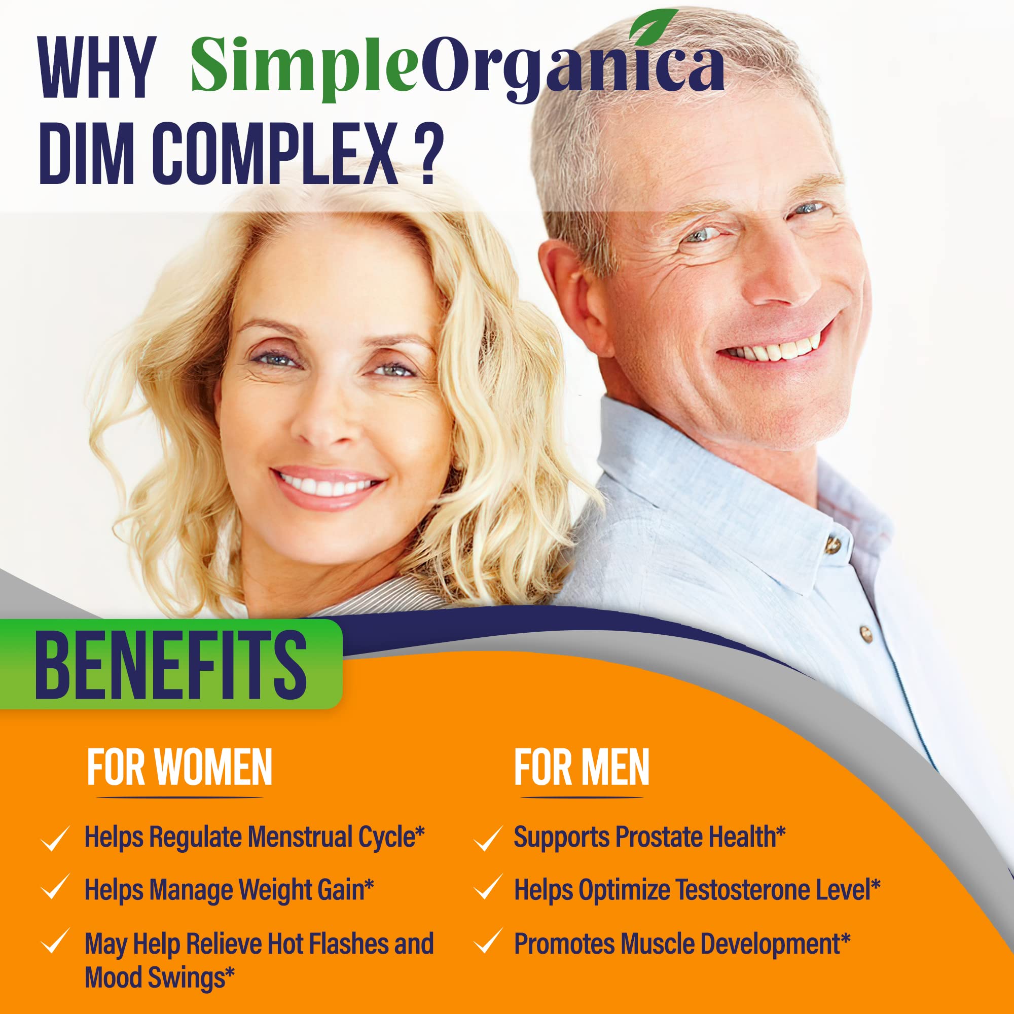 DIM Supplement (Diindolylmethane) 300mg + BioPerine + Calcium D-Glucarate for Women & Men