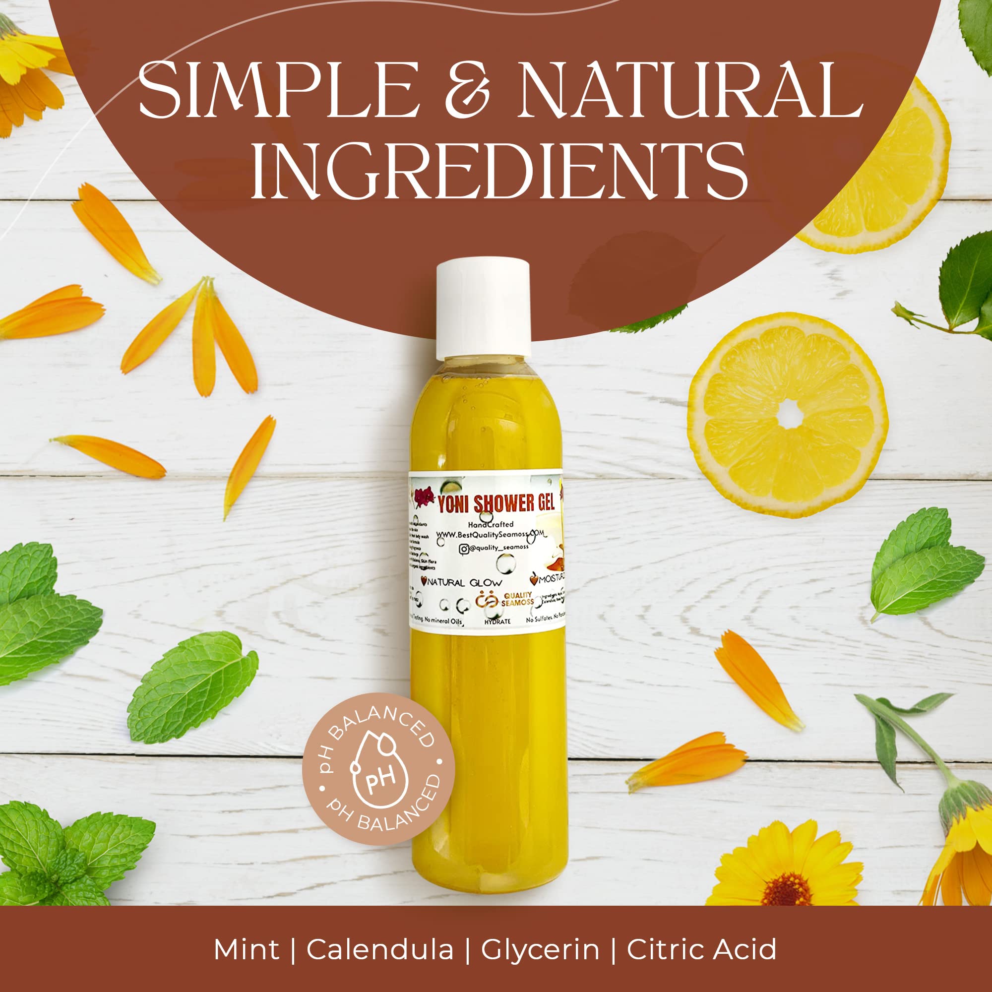 Ph Balance Feminine Wash - Vee Health & Yoni Wash Shower Gel- Use with Yoni Oil. Moisturizing Calendula