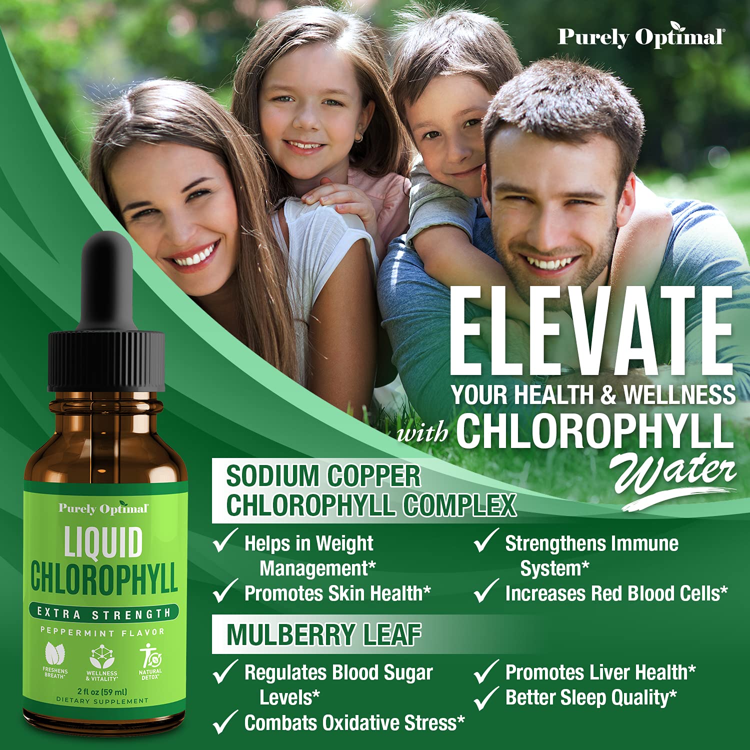Premium Chlorophyll Liquid Drops - 100% Natural & Gluten Free Liquid Chlorophyll
