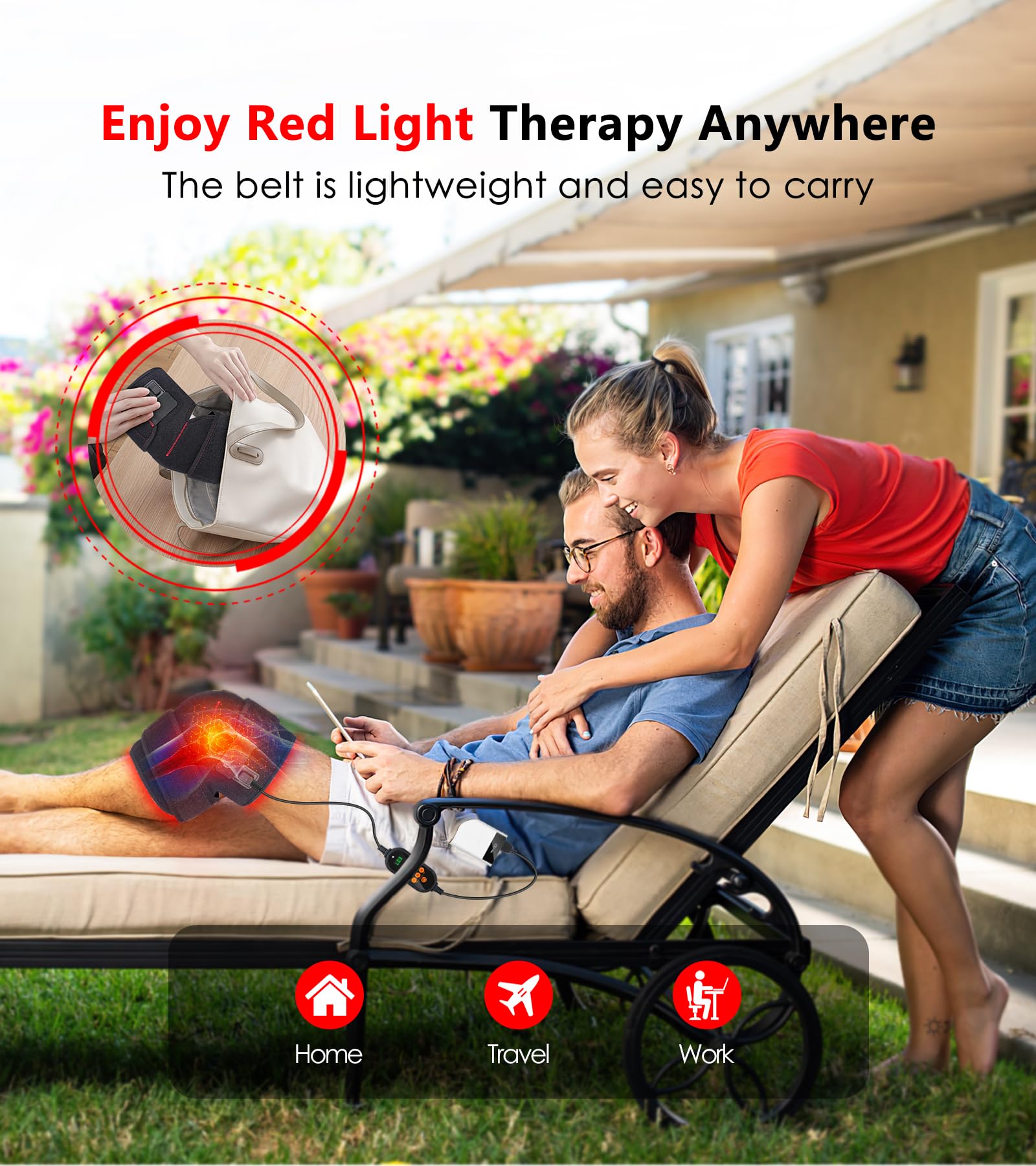Red Light Therapy for Knee, Infrared Red Light Therapy Device Wrap Belt with 660nm Red Light