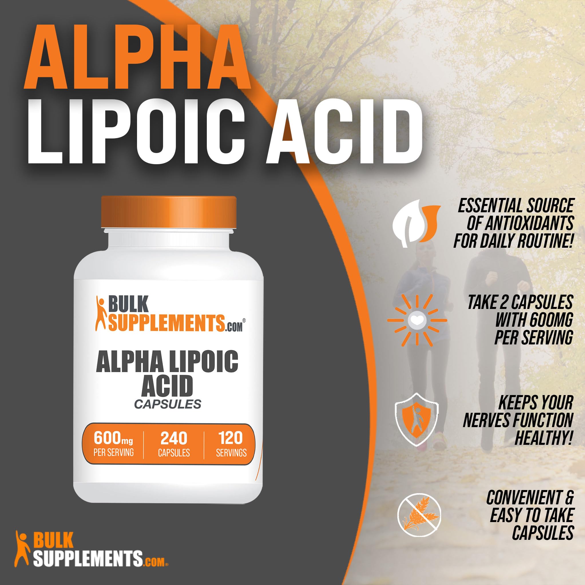 BULKSUPPLEMENTS.COM Alpha Lipoic Acid Capsules - ALA Supplement, Alpha Lipoic