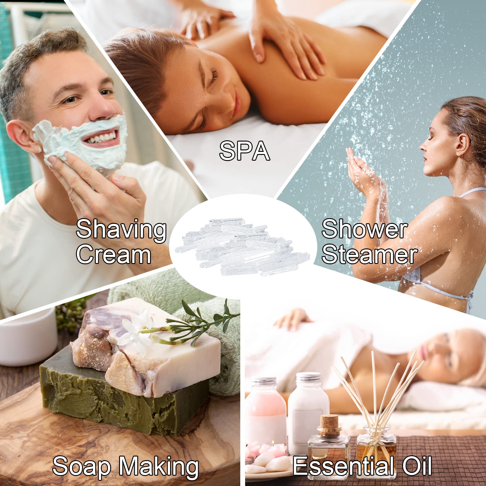 Viktairy Menthol Crystals 2 oz, 100% Pure Organic Mint Crystals | Great for Making Shower Steamers