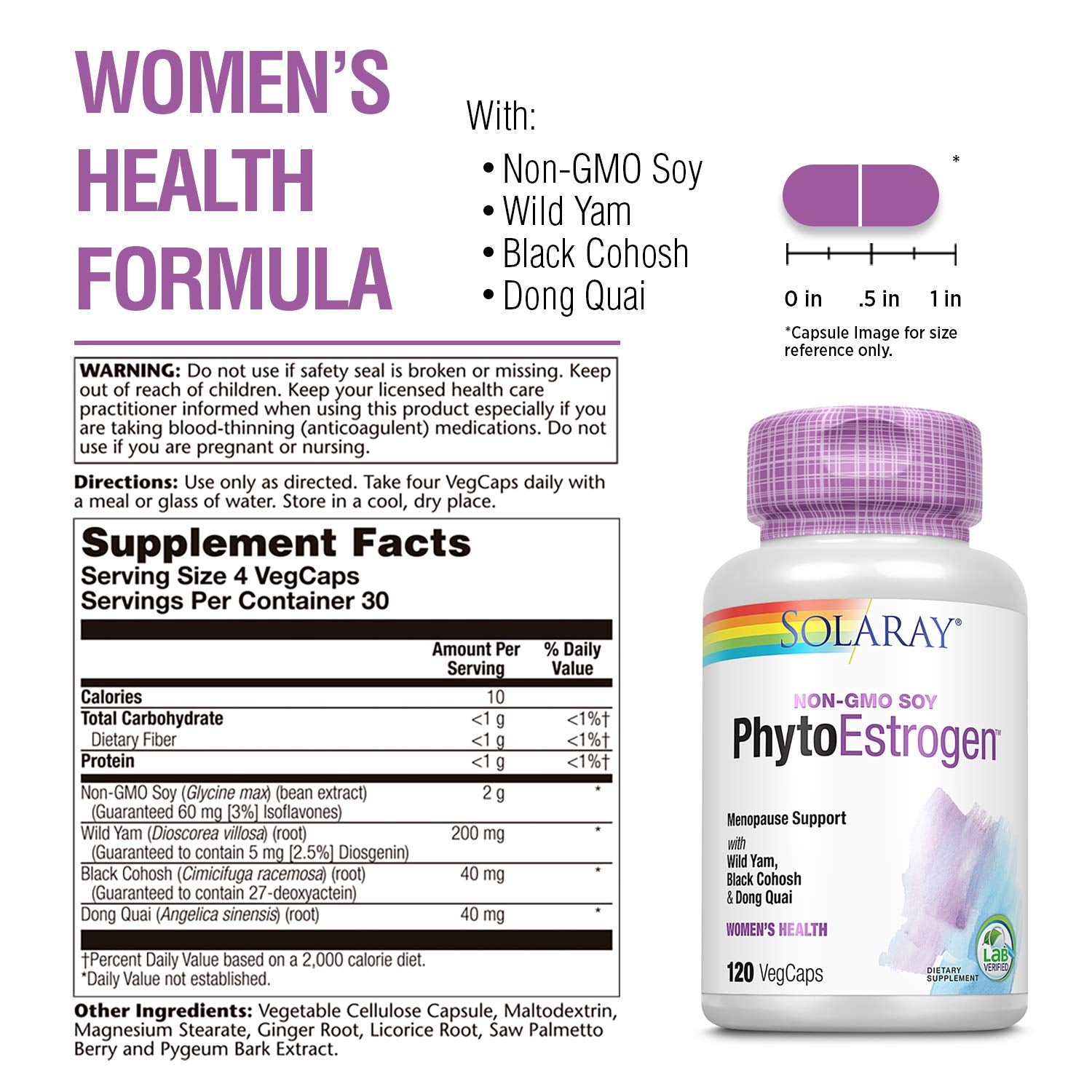 Solaray Phytoestrogen Supplement, 120 Count