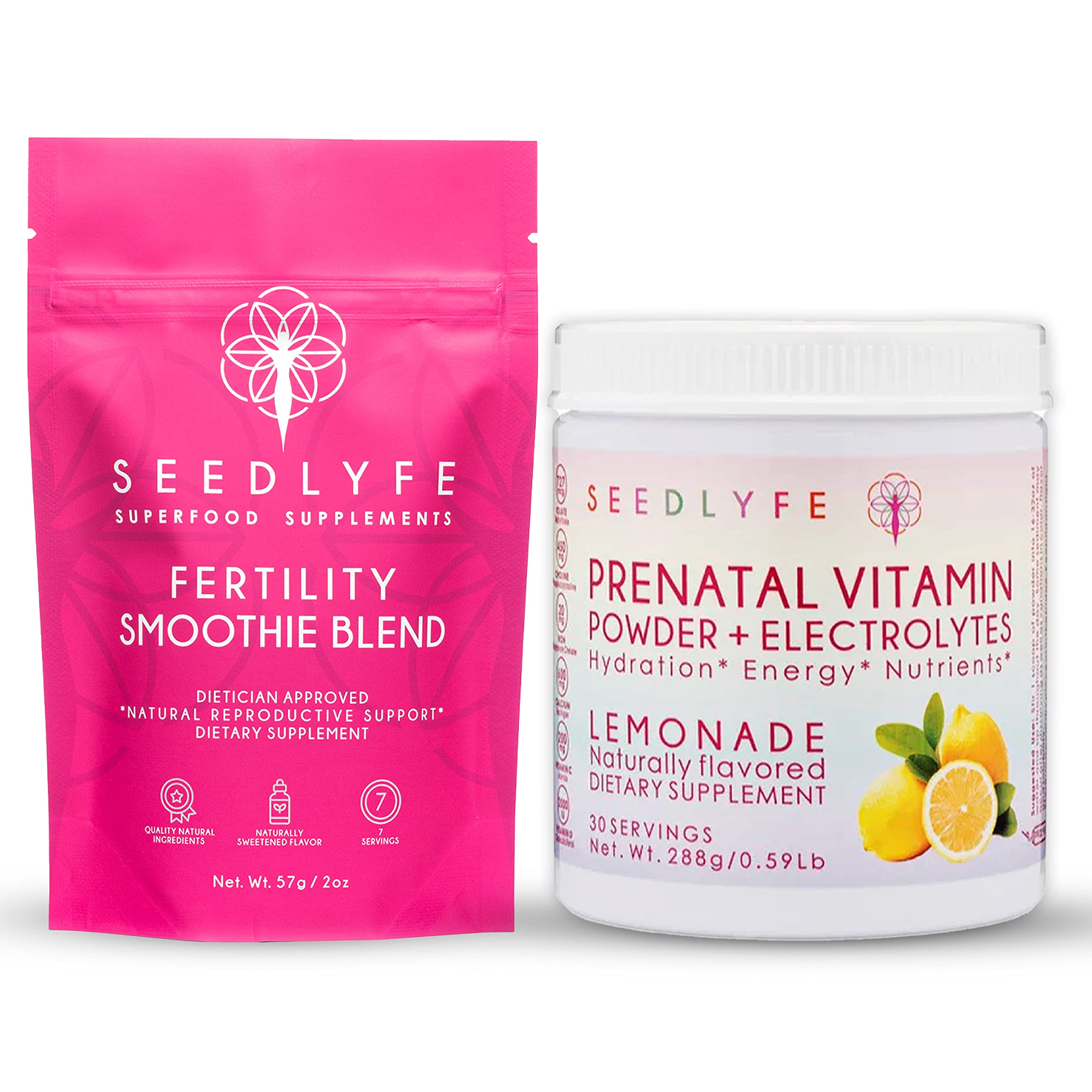 Female Fertility Bundle with Prenatal Vitamin Powder – Natural Prenatal Vitamins and Smoothie Mix