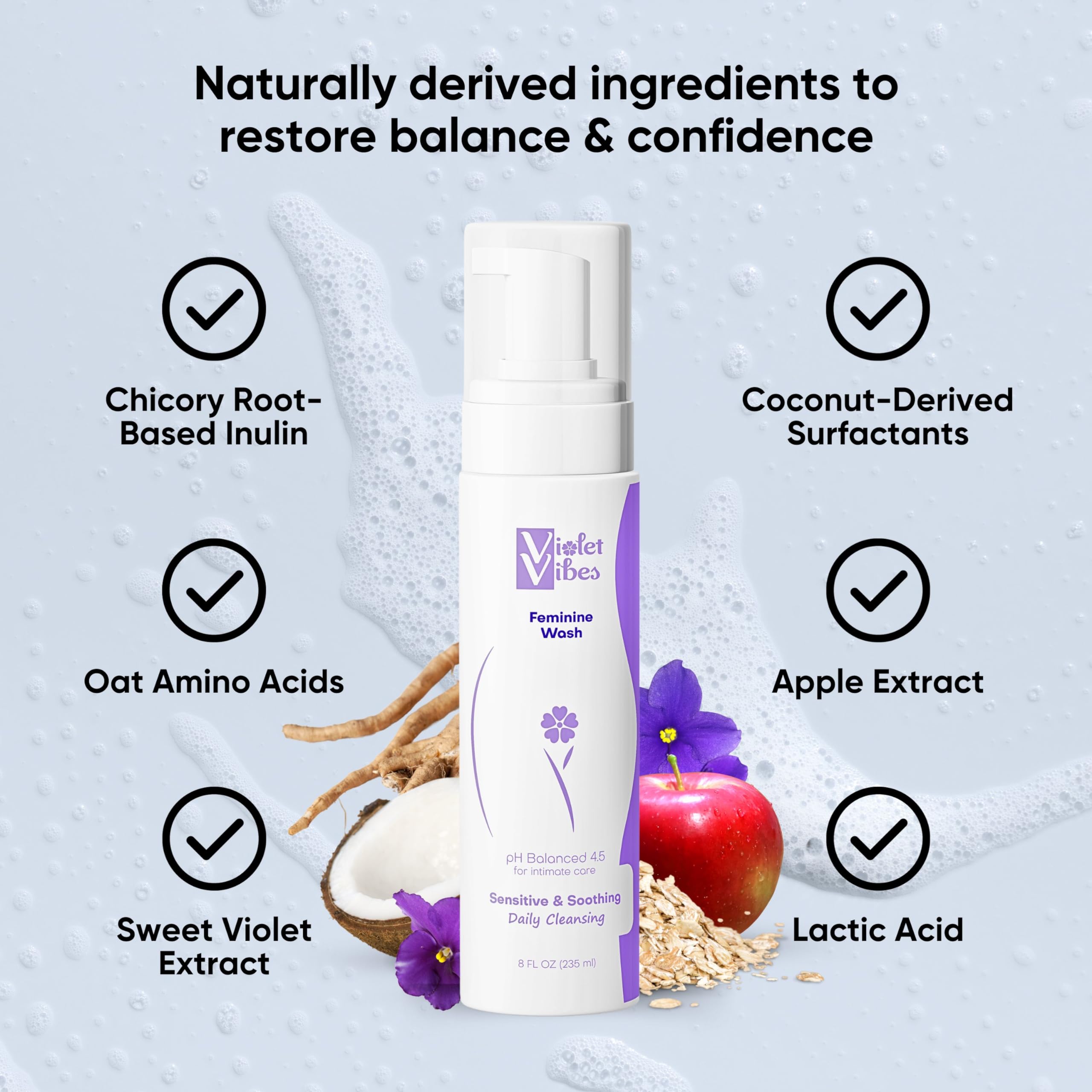 Violet Vibes Ultra-Gentle Feminine Wash | pH-Balancing, Nourishing, Odor-Control