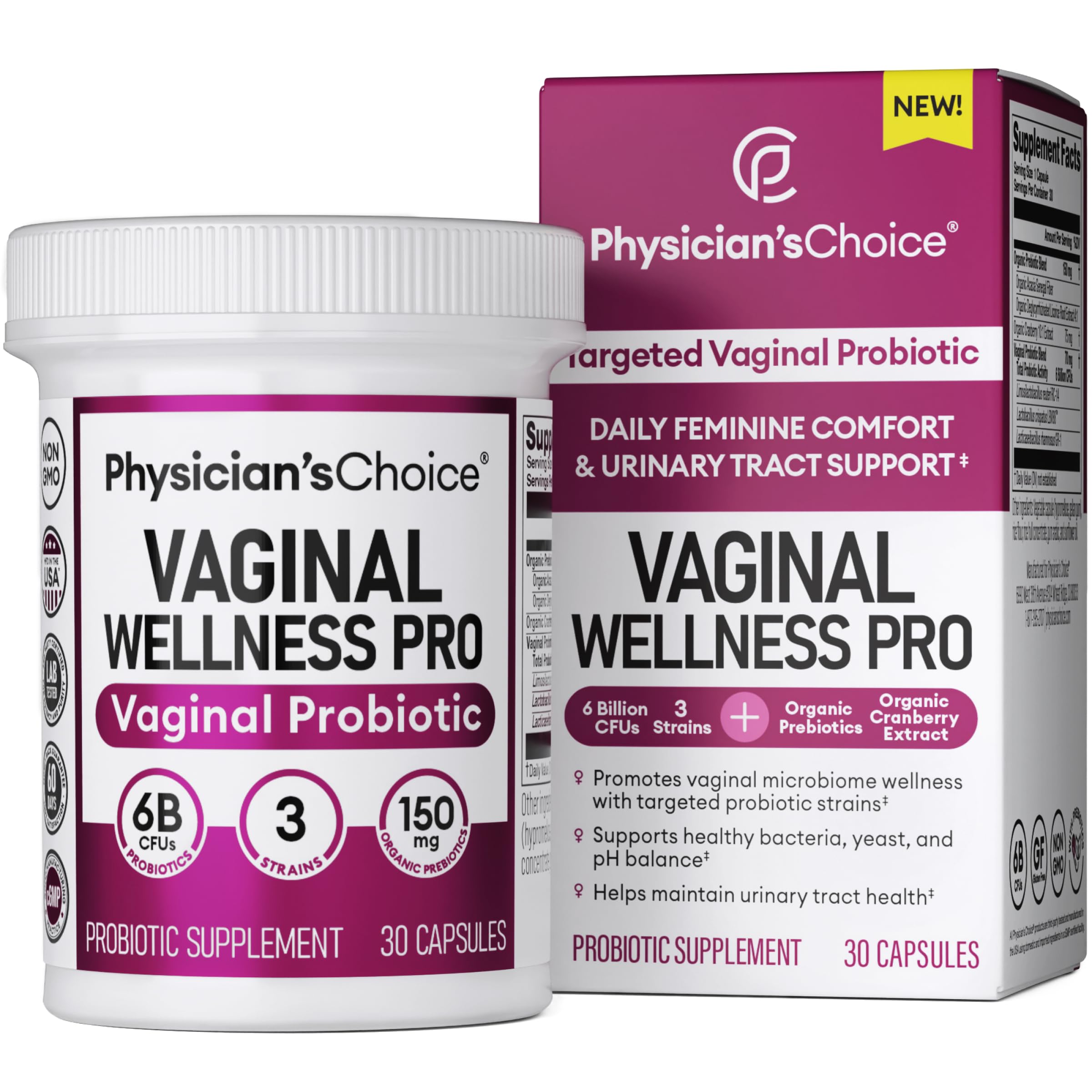 Physician's CHOICE Feminine Power Duo Bundle - Vaginal Probiotic + Womens Probiotic