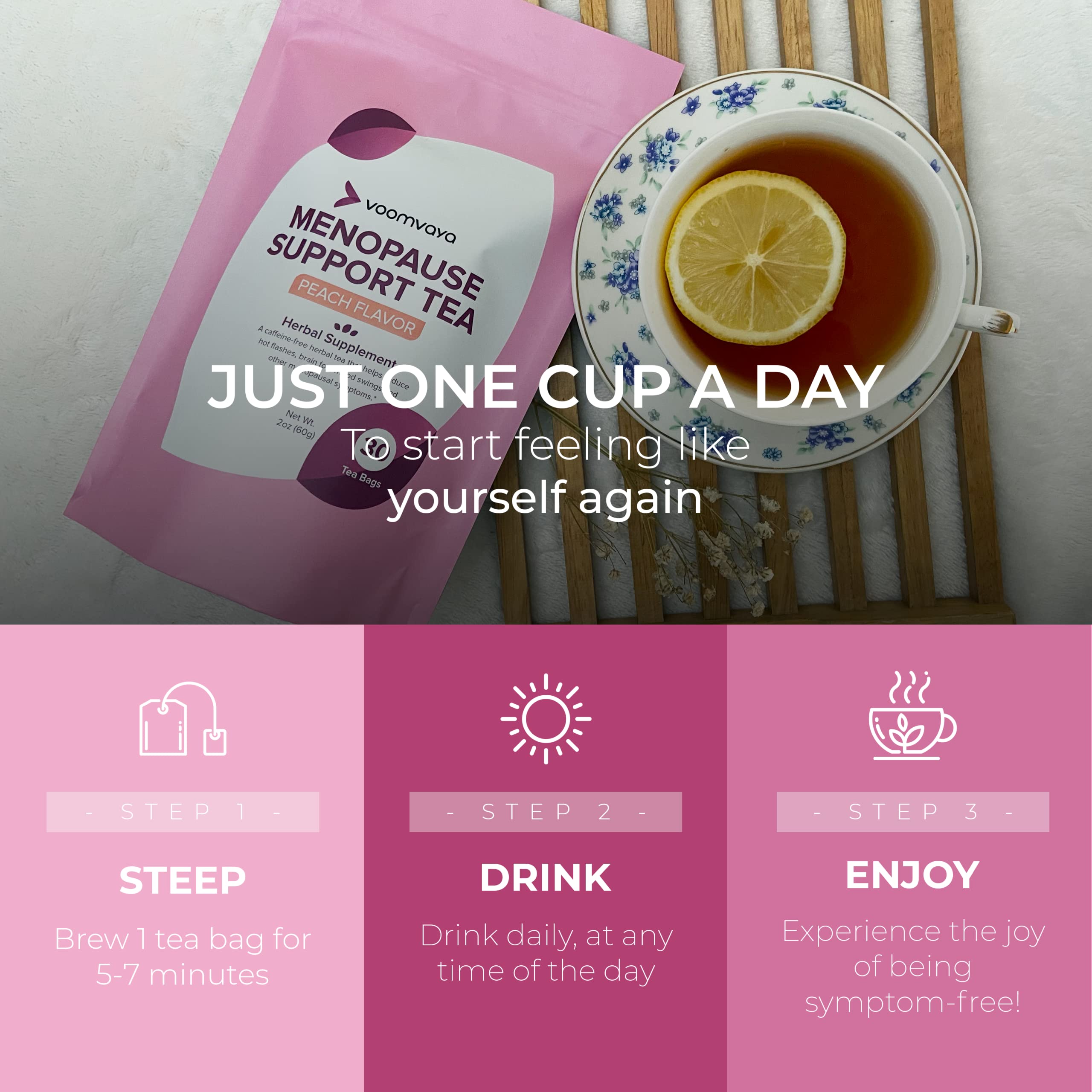 VoomVaya Menopause Support Tea - Natural Menopause Relief For Women