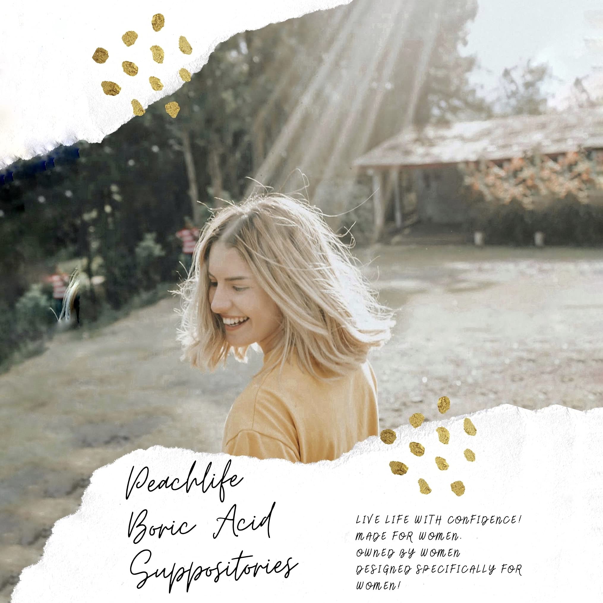 Peachlife Boric Acid Suppositories in Vegetable Capsules - USA Made - Vaginal pH