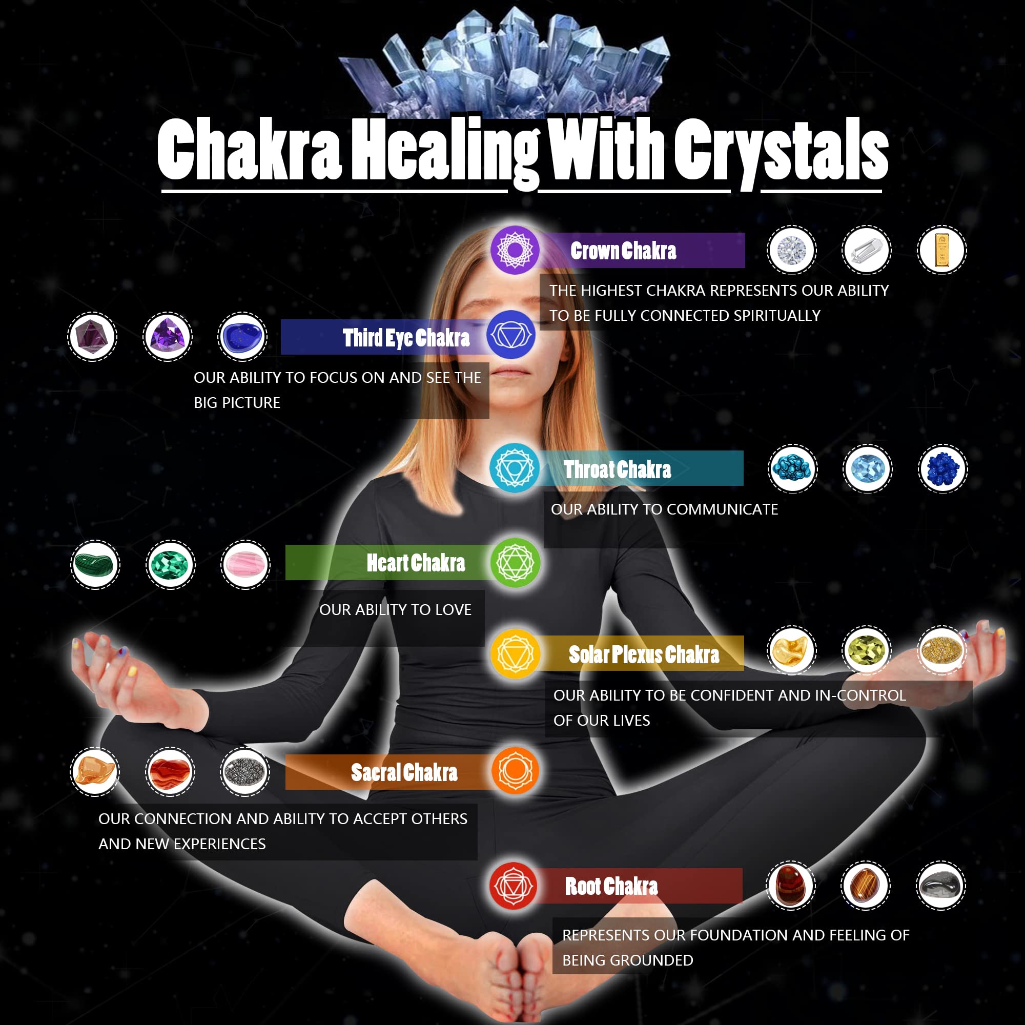 VIBILIA Healing Crystal Necklace Wire Wrapped Natural Tigerite Stone Point Pendant Necklace Hexagonal