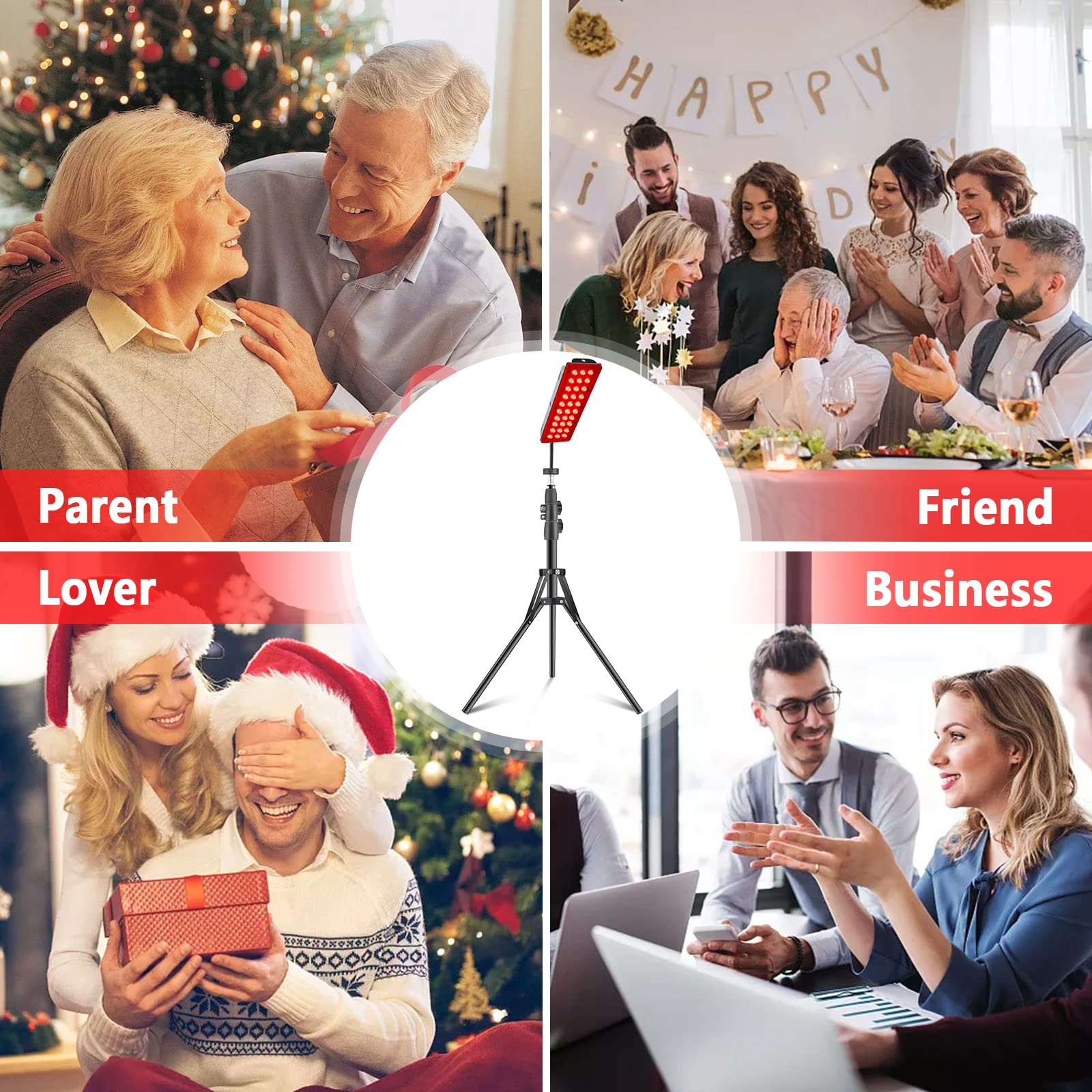 RUISQM Red Light Therapy Lamp, Infrared Light Therapy with Stand - 660nm Redlight & 850nm