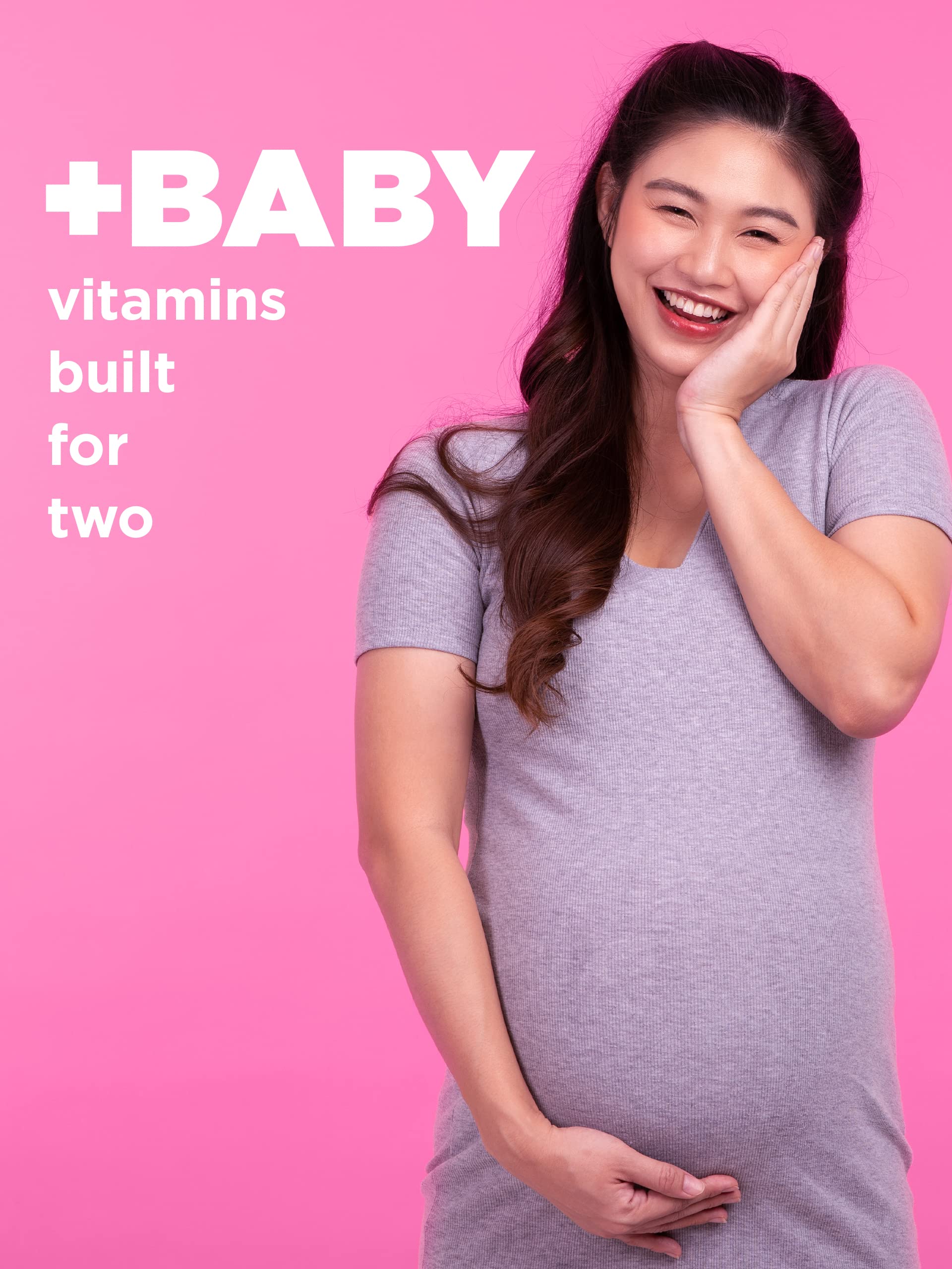 PINK Prenatal Vitamins | 60 Gummies with DHA and Folic Acid | Non-GMO & Gluten Free Multivitamin