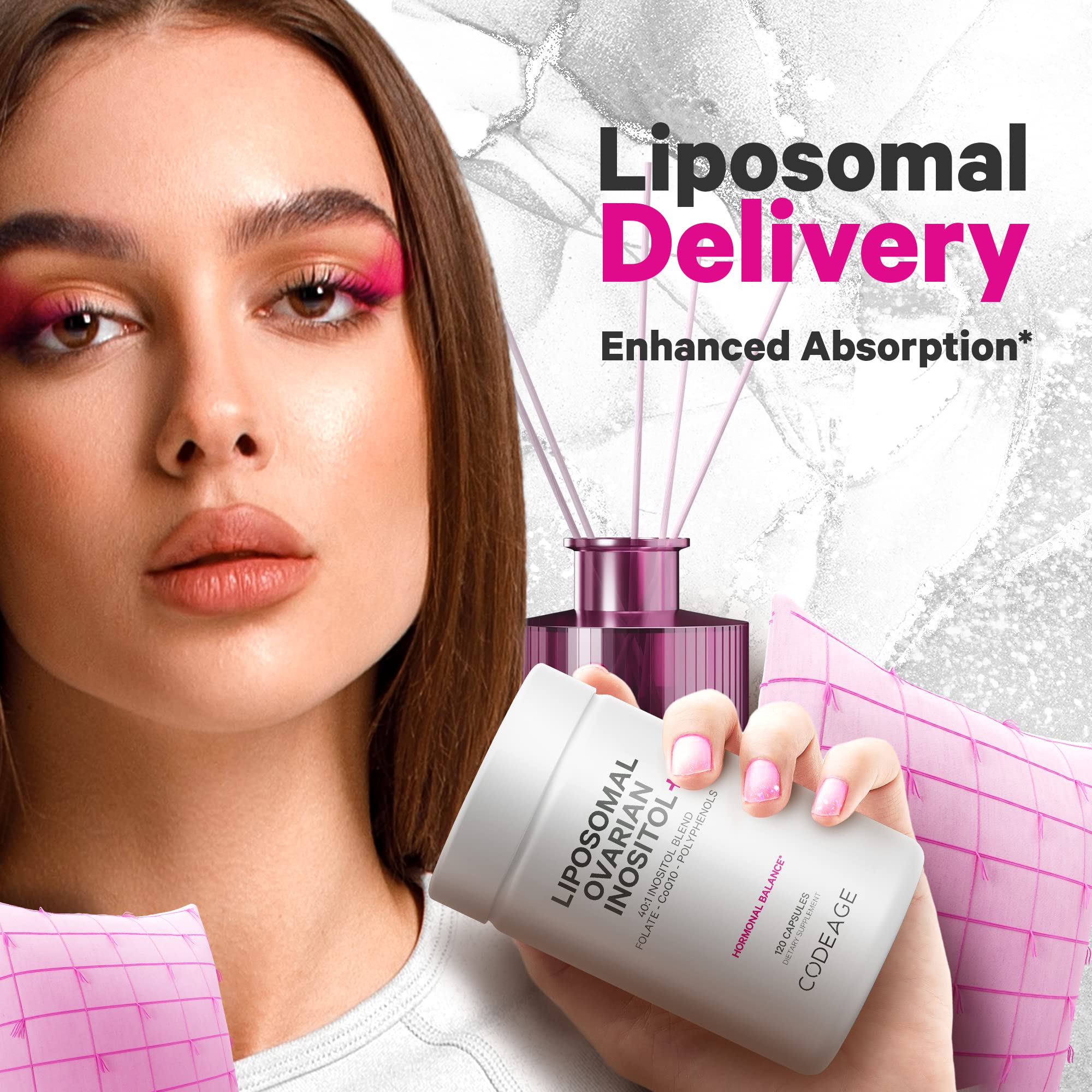 Codeage Liposomal Ovarian Inositol + Supplement - Myo-Inositol, D-Chiro-Inositol