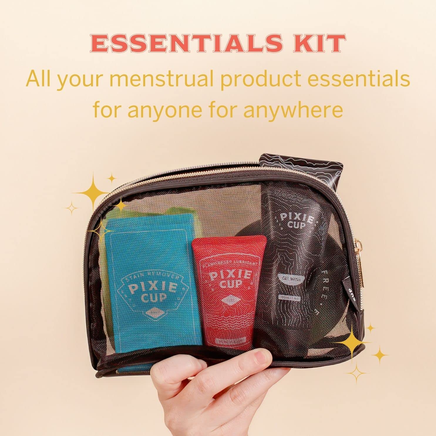 Pixie Cup Menstrual Cup Cleaner Kit - Sterilizer Wash, Public Restroom Carry Cup, 20 Wipes