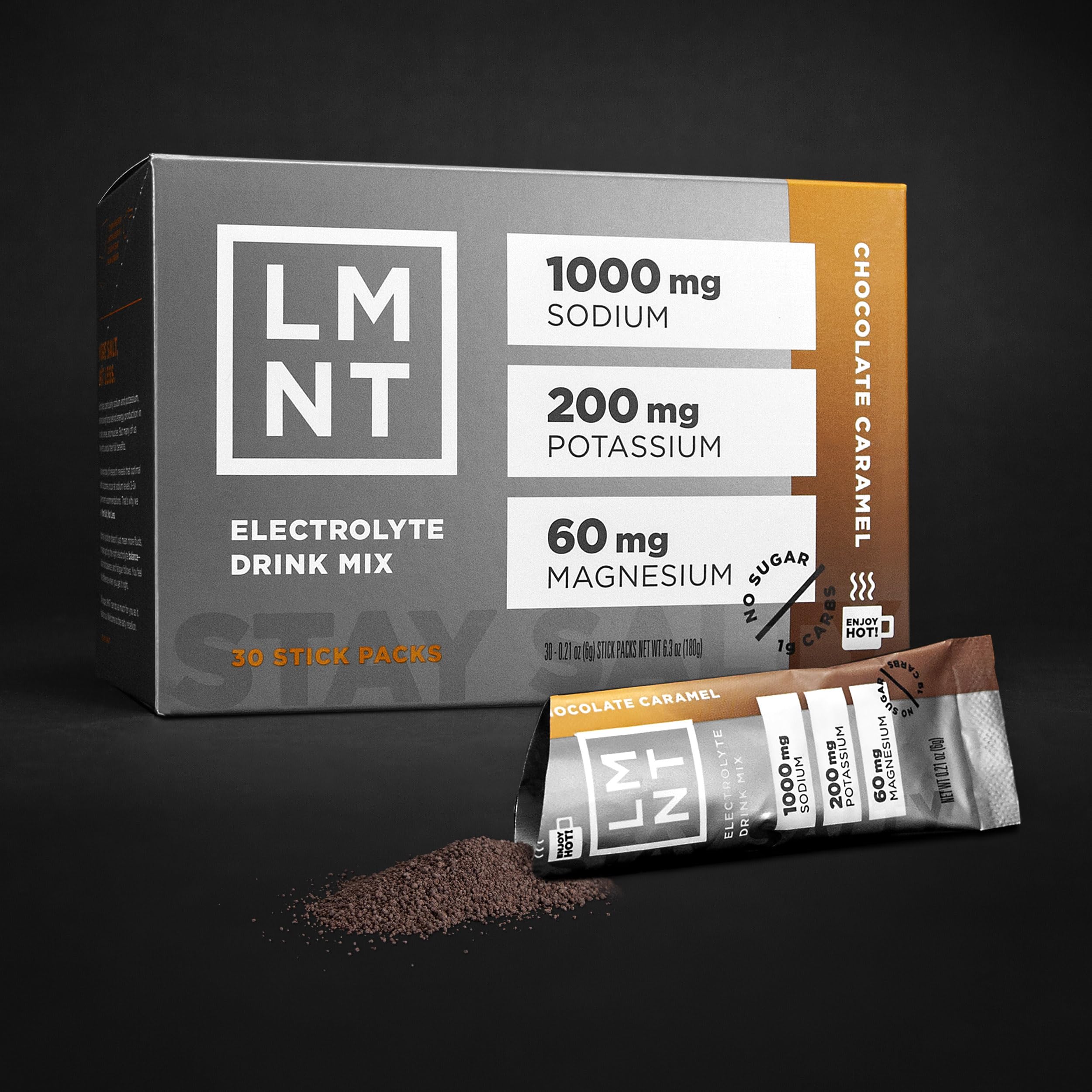 LMNT Hot Chocolate and Coffee Mixer - Chocolate Caramel Salt Electrolytes | No Sugar