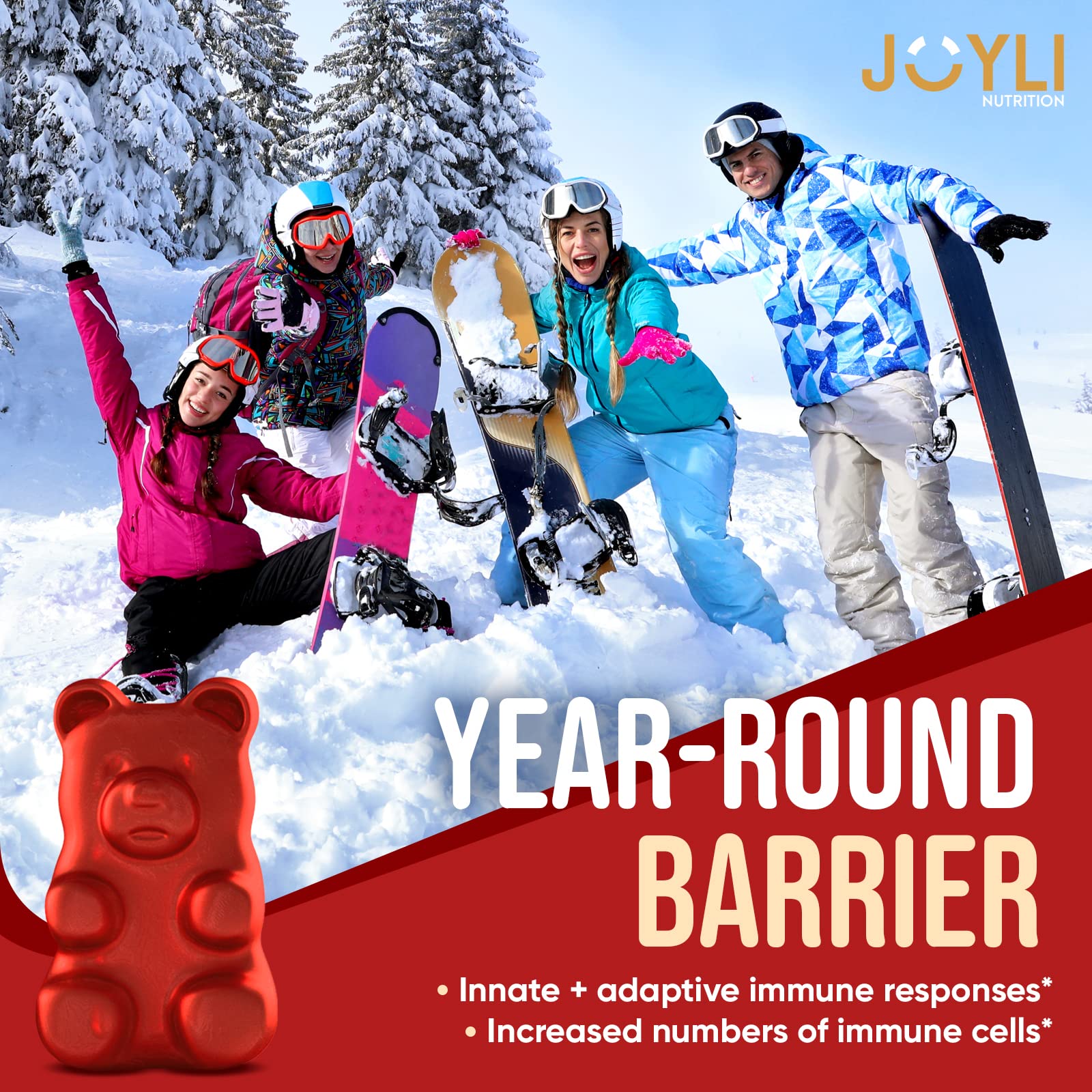 JOYLI Quercetin Gummies - Pure Quercetin with Bromelain Zinc Vitamin C & Vitamin D3