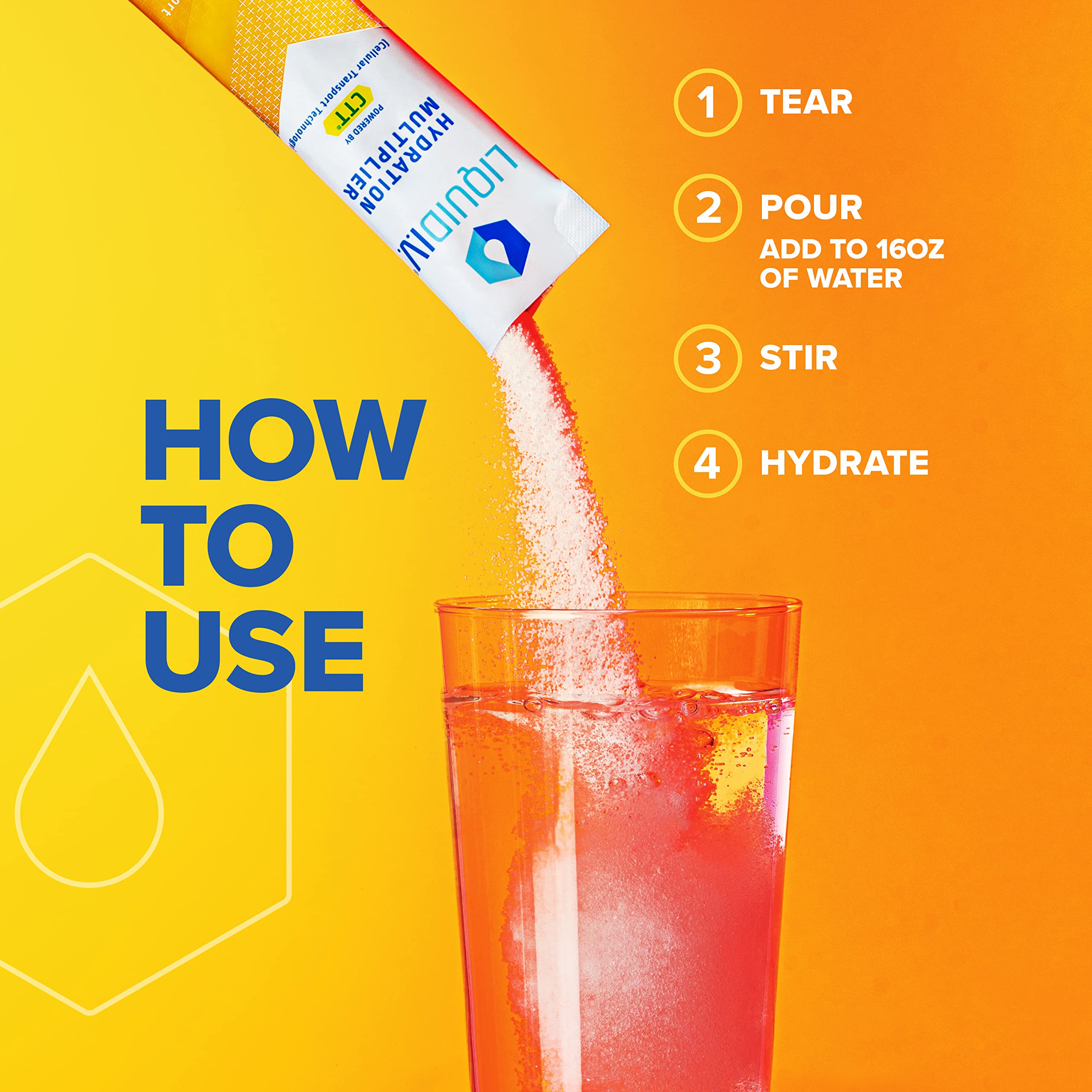 Liquid I.V. Hydration Multiplier + Immune Support - Tangerine - Hydration Powder Packets