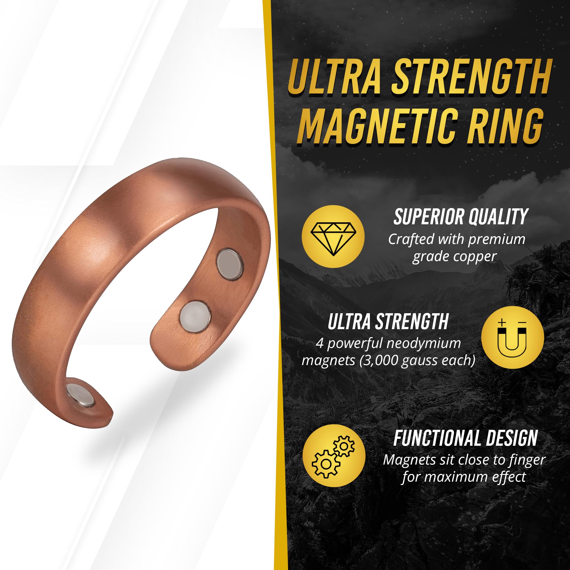 MagnetRX® Magnetic Copper Ring – Elegant Magnetic Rings – Copper Rings for Women & Men