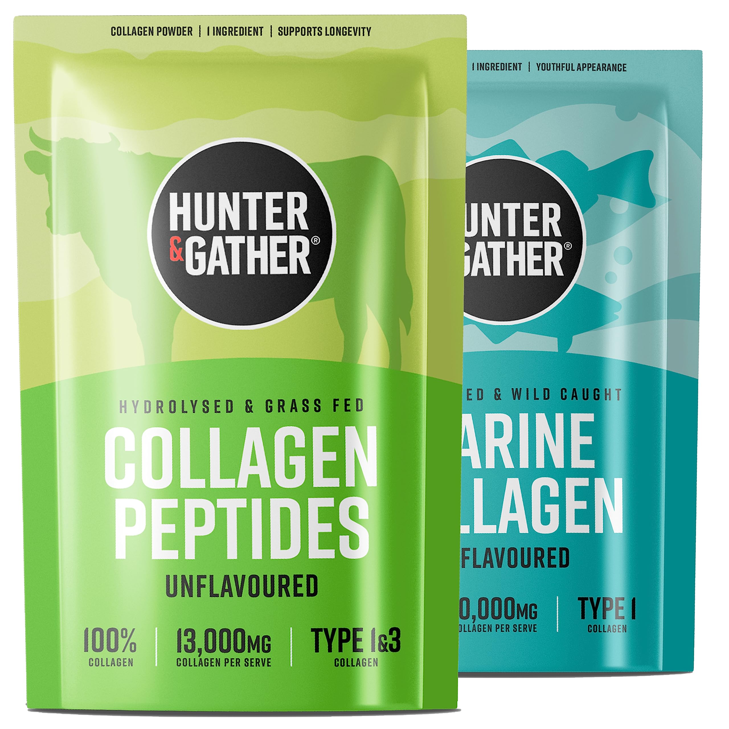 Hunter & Gather Collagen Powder Bundle | Hydrolysed Grass-Fed Bovine Collagen 