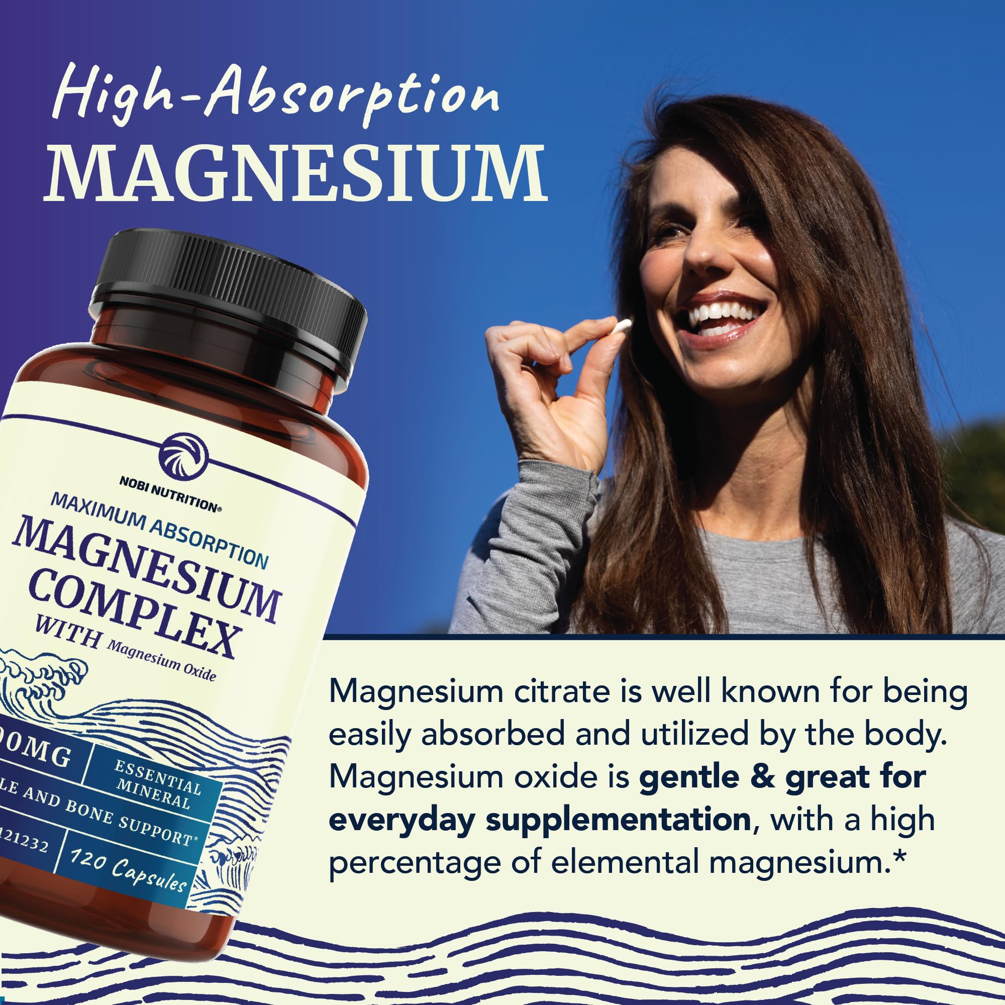 Magnesium Citrate Complex | 500 MG | High Absorption Formula | Calm, Relaxation