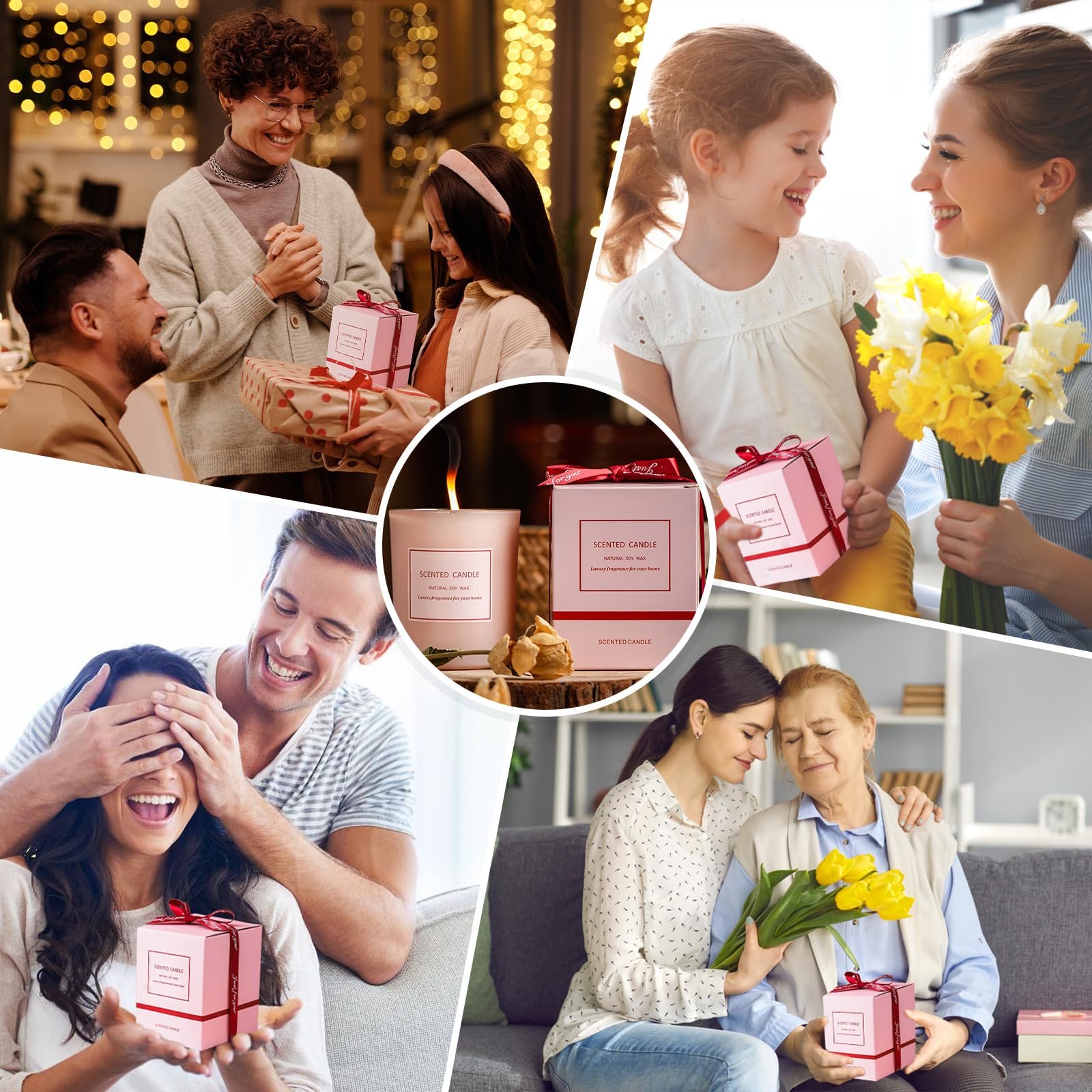 POWSHELF Scented Candle Gifts for Women, Bathroom Decor Candle for Home Scented, 5.5 Oz Jar