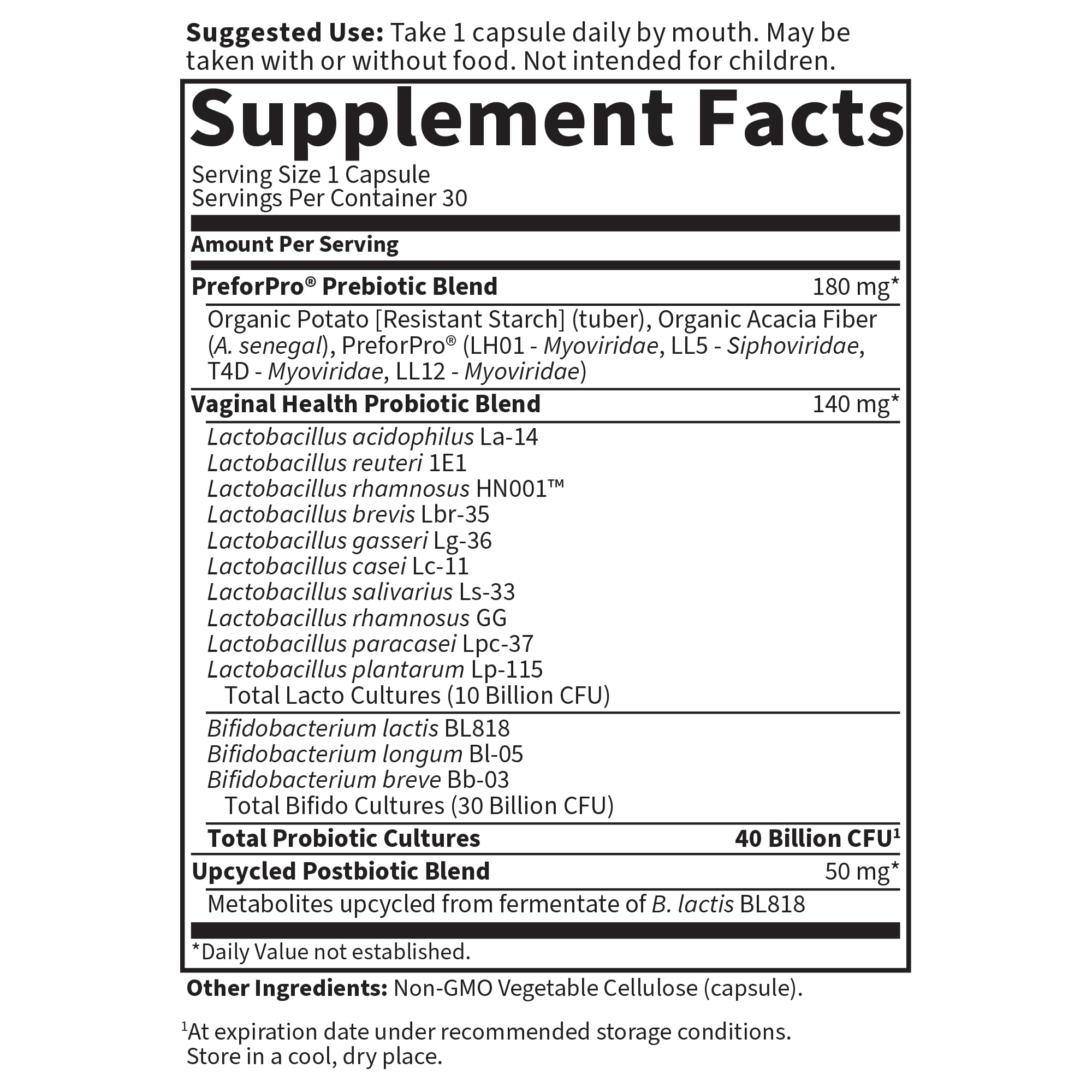 Garden of Life, Femini Ph Daily Care Probiotic Capsule, 30 Count