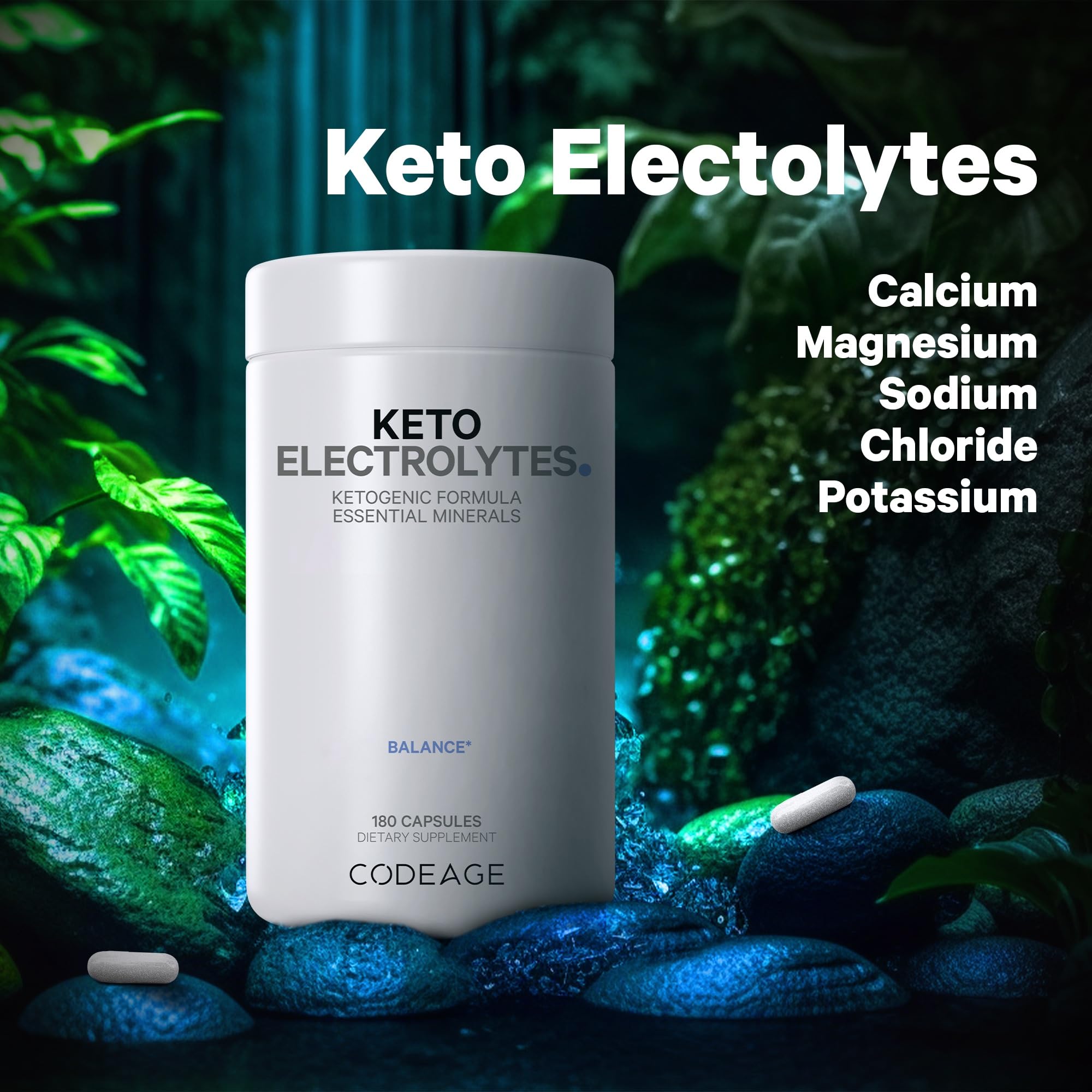 Keto Electrolytes Supplement – Vegan Electrolyte Tablets w Magnesium, Potassium