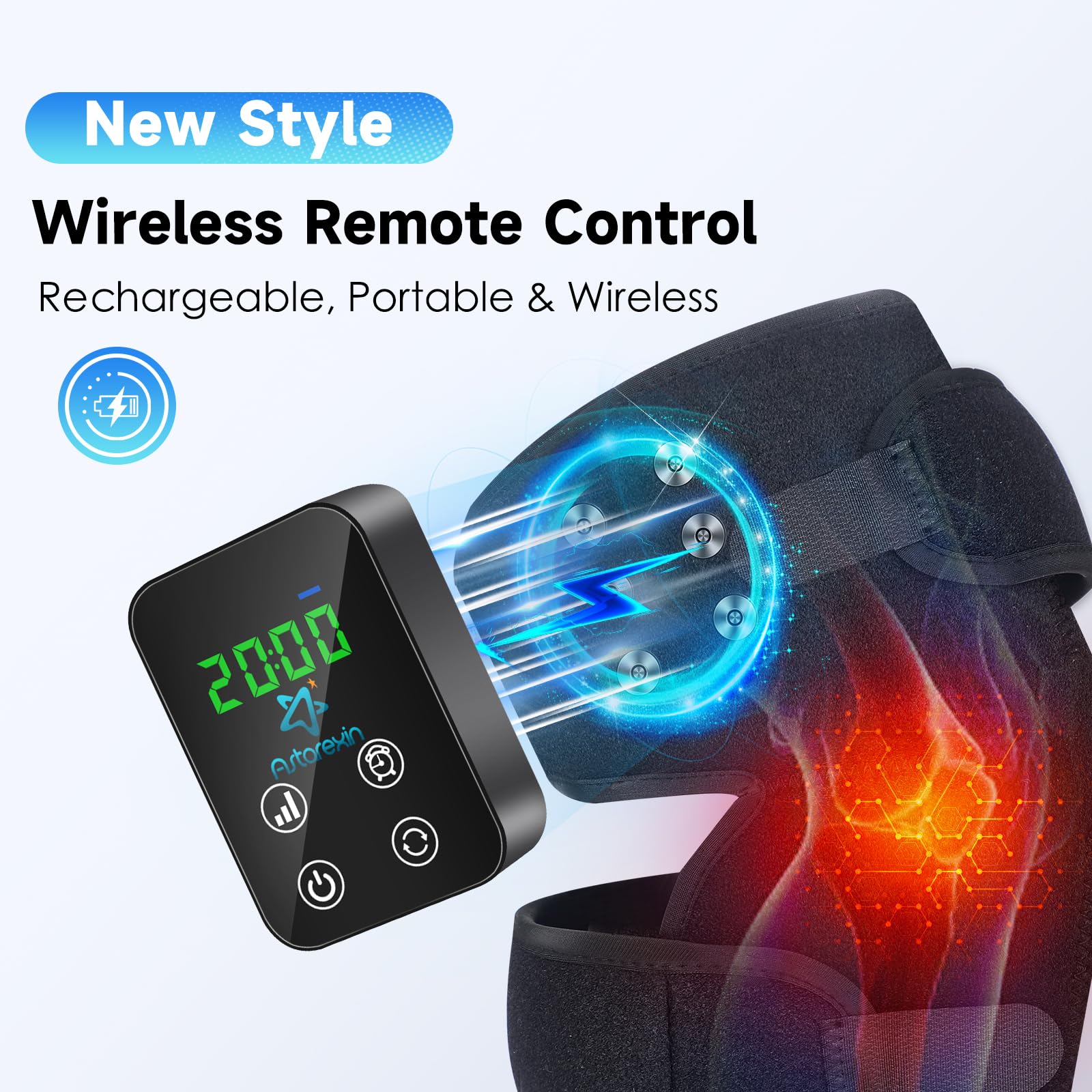 Red Light Therapy Knee Brace: Pain Relief Infrared Heating Pad 72 LED Heat Lamp Pain Relief