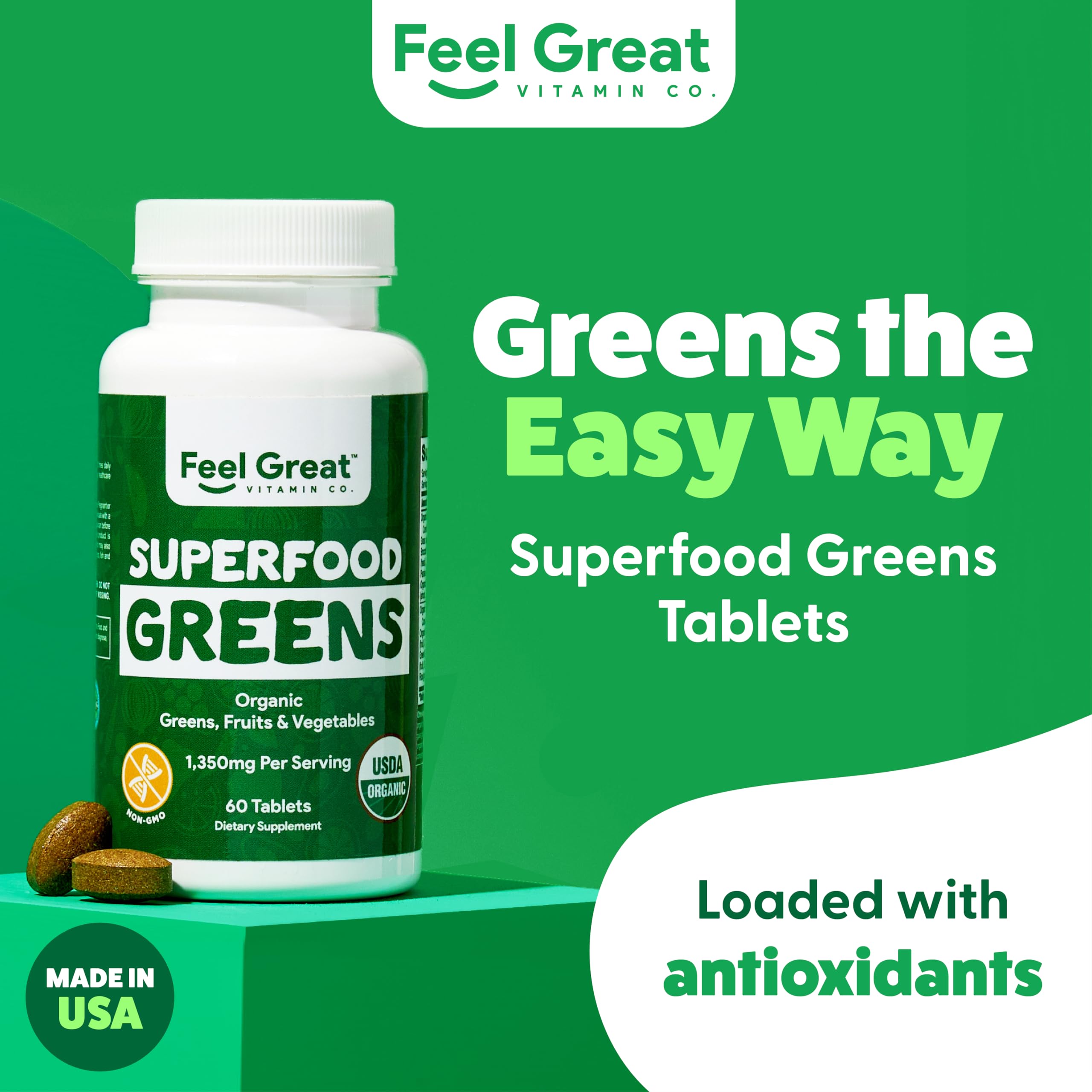 Superfood Greens by Feel Great Vitamin Co. | Organic Greens, Fruits and Veggies