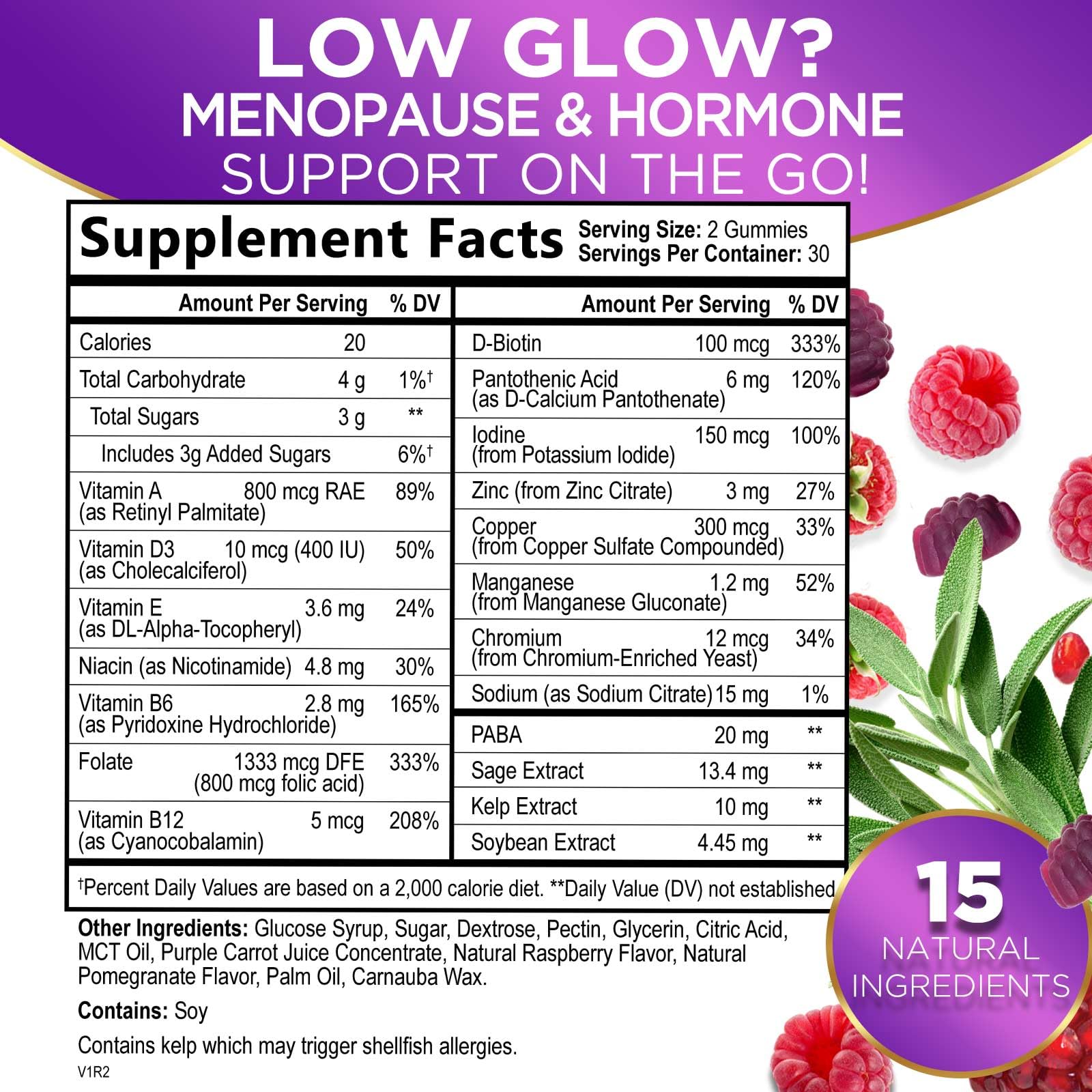 Menopause Support Supplement for Women - Multi Benefit Menopause Relief Vitamin Gummy