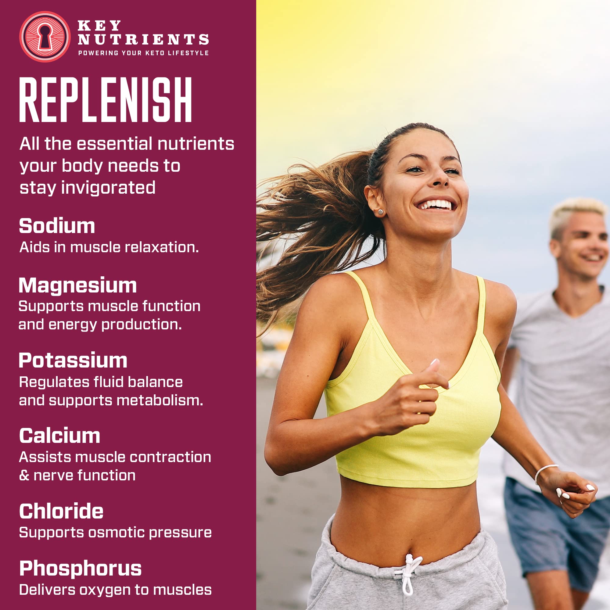 KEY NUTRIENTS Multivitamin Electrolytes Powder Packets - Sweet Cherry-Pom 20 Pack