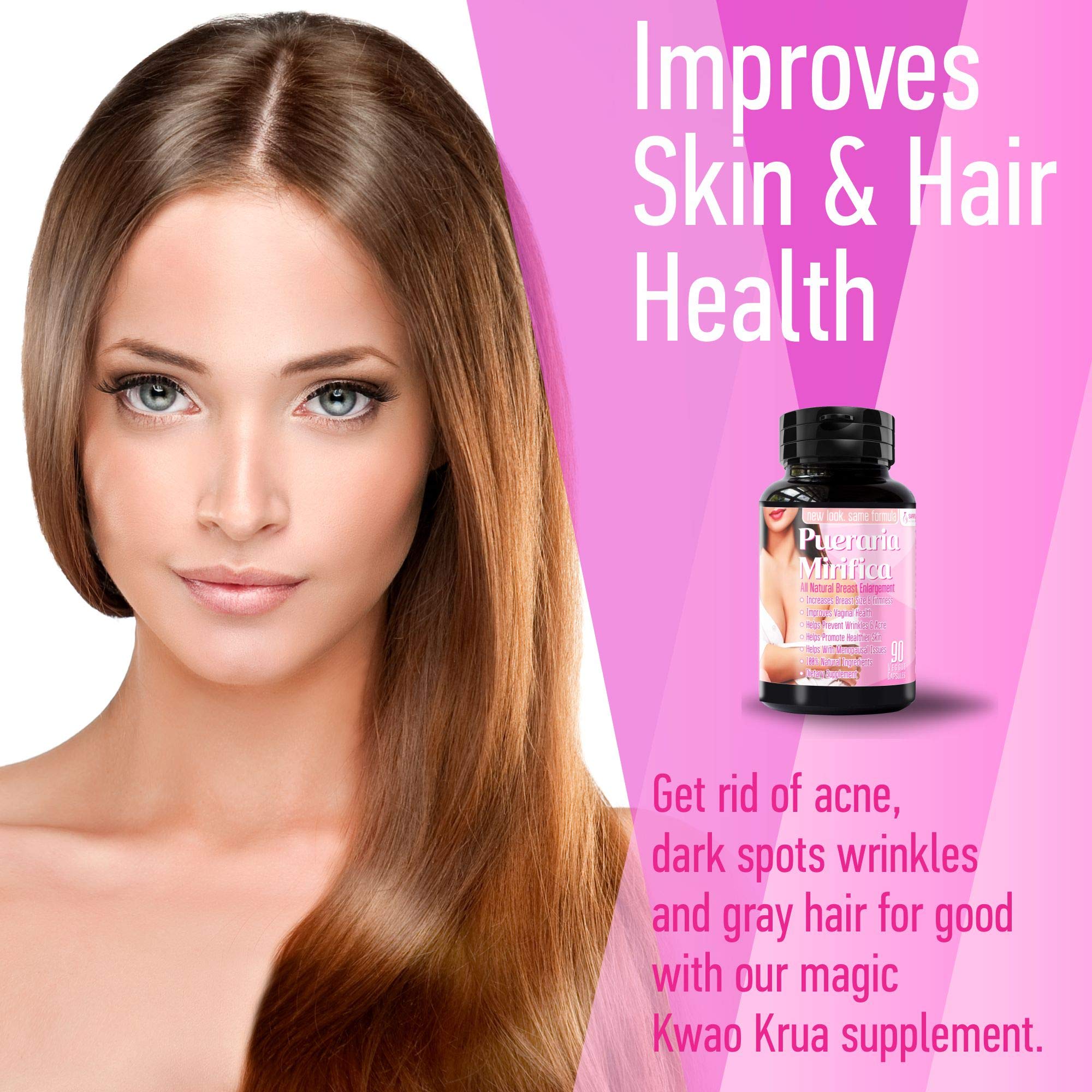 Pueraria Mirifica Capsules 2000mg Daily - Breast Enhancement Pills and Estrogen Supplement