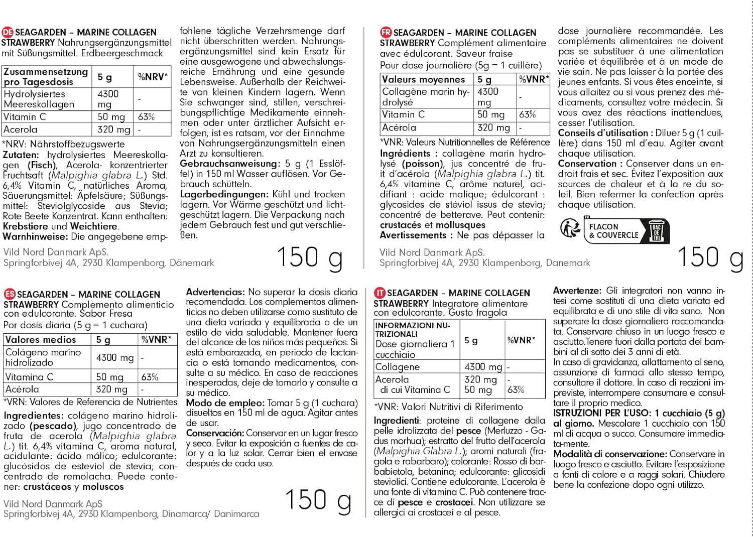 Seagarden Marine Collagen Powder + Vitamin C | Collagen Peptides Powder (Type I & III)
