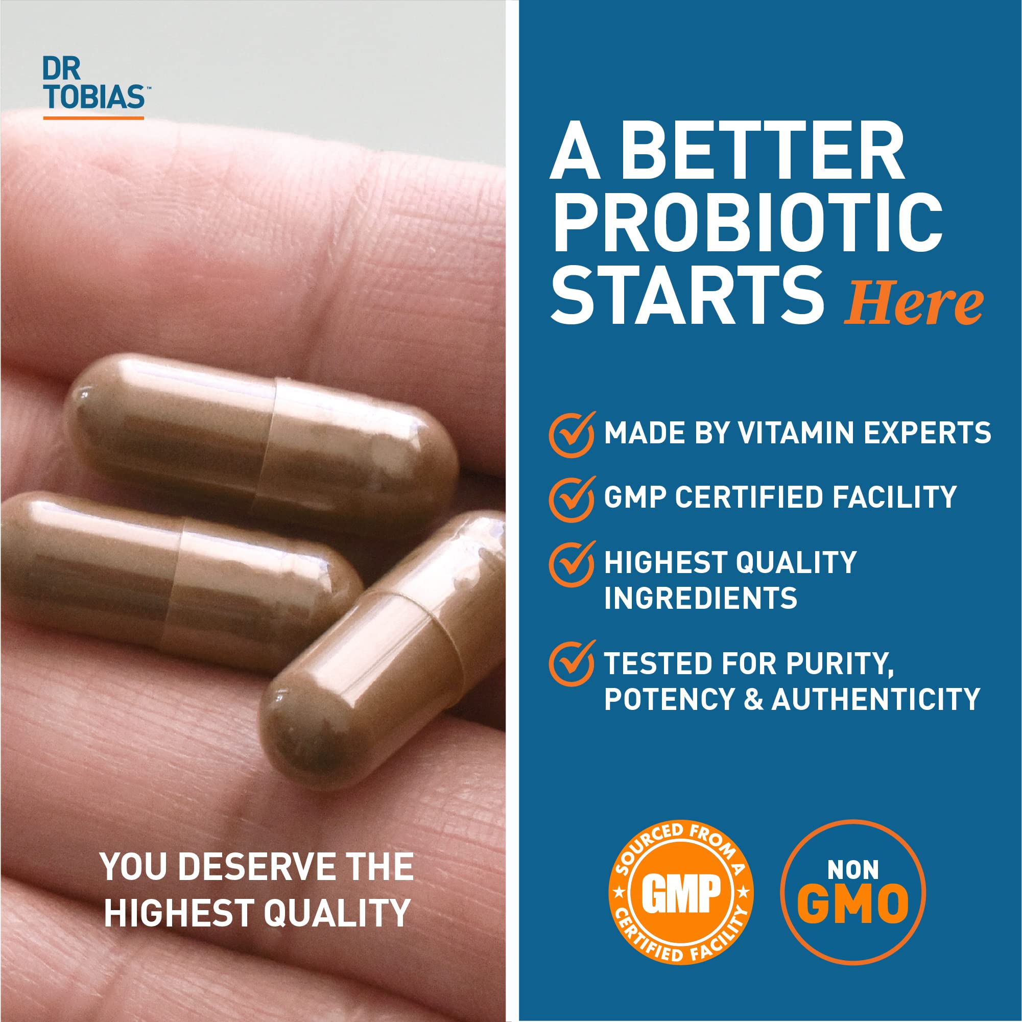 Dr. Tobias Probiotics 30 Billion, 10 Strains, 30 Billion CFU's, Targeted Release Probiotics