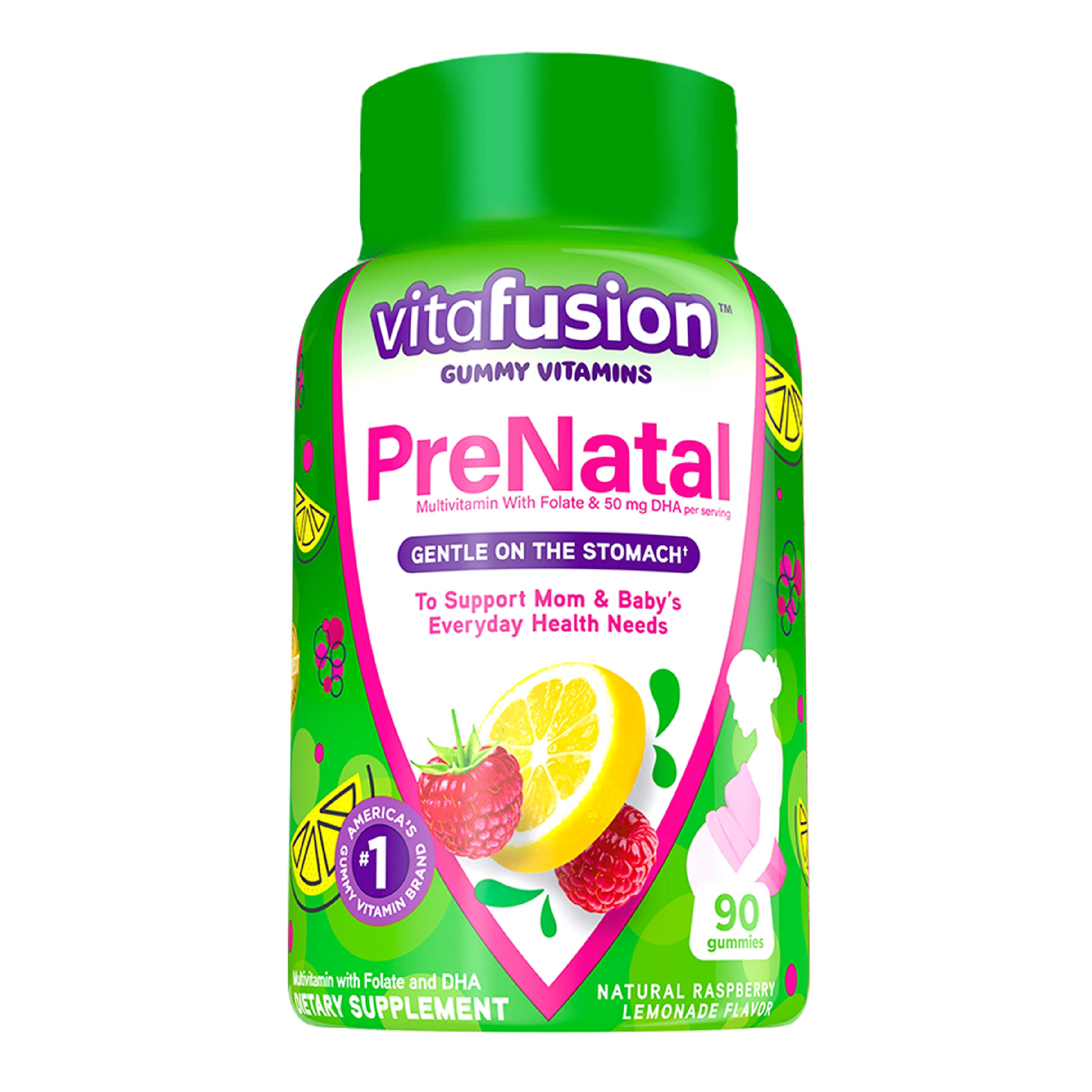 Vitafusion PreNatal Gummy Vitamins, Raspberry Lemonade Flavored, Pregnancy Vitamins & Palmer's
