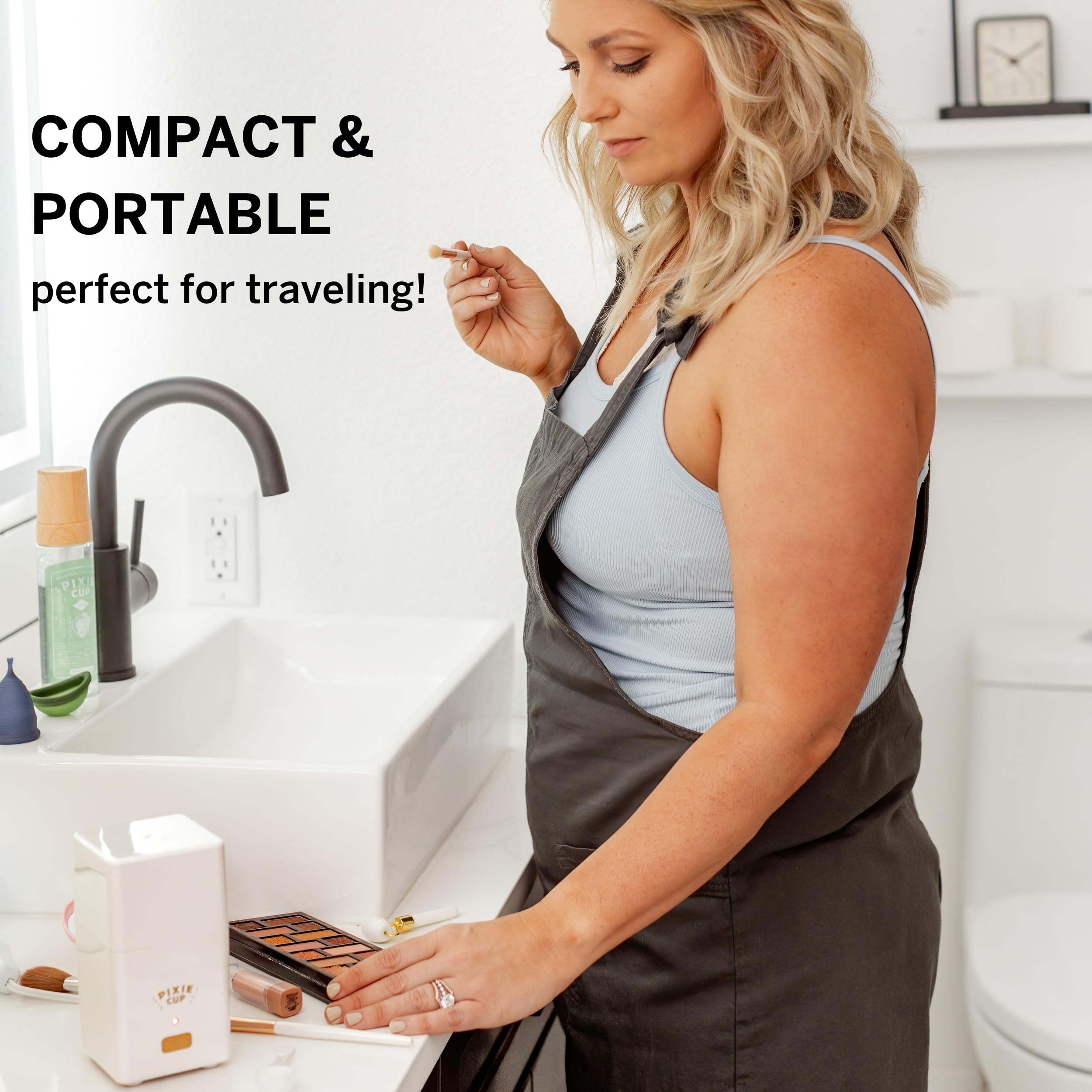 Pixie Menstrual Cup Sterilizer Cleaner Machine - The Only Hinged Lid Steamer & Drying Stand