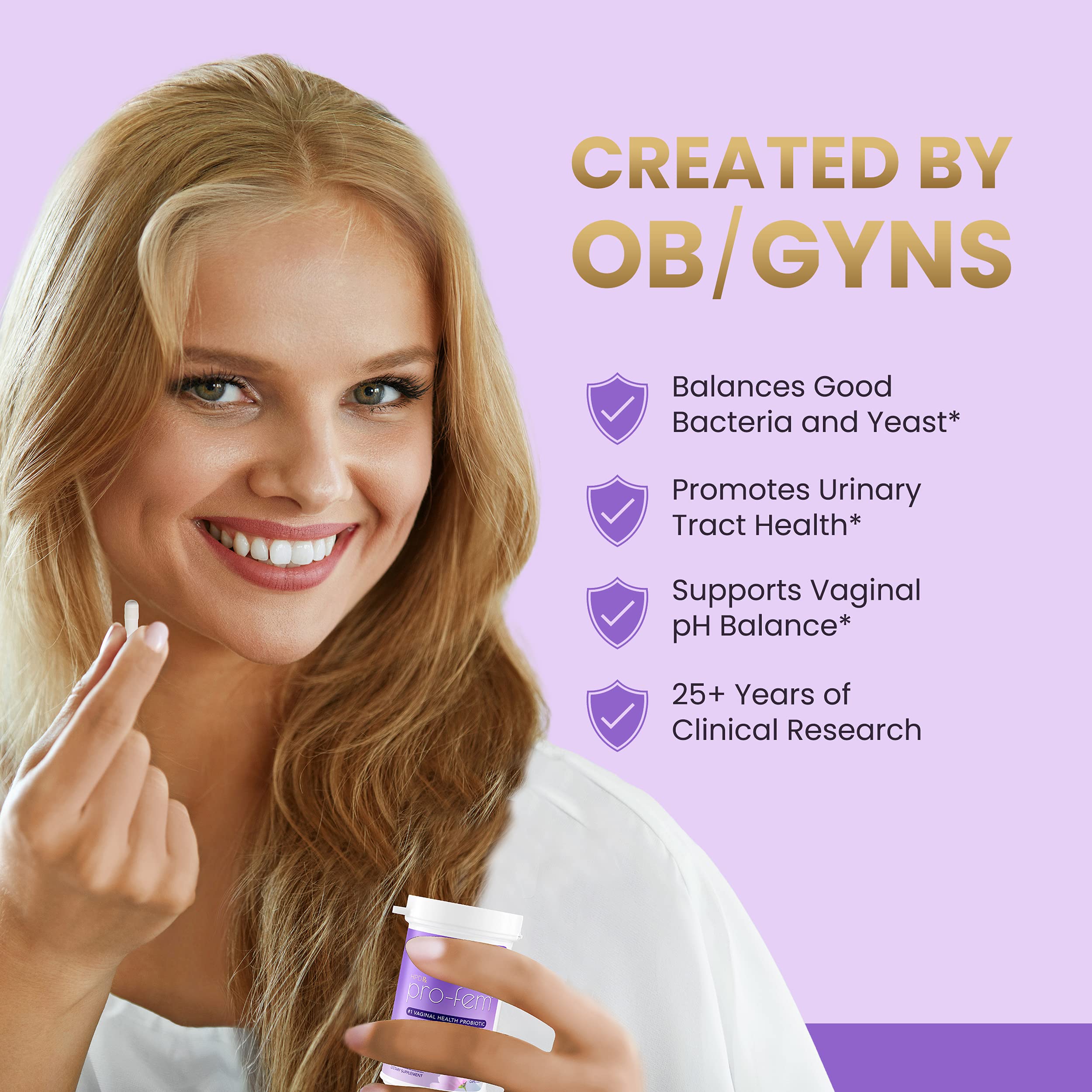 HPD Rx Pro-Fem #1 Vaginal Health Probiotic | Vaginal Probiotics | Clinically Proven to Promote Yeast & PH