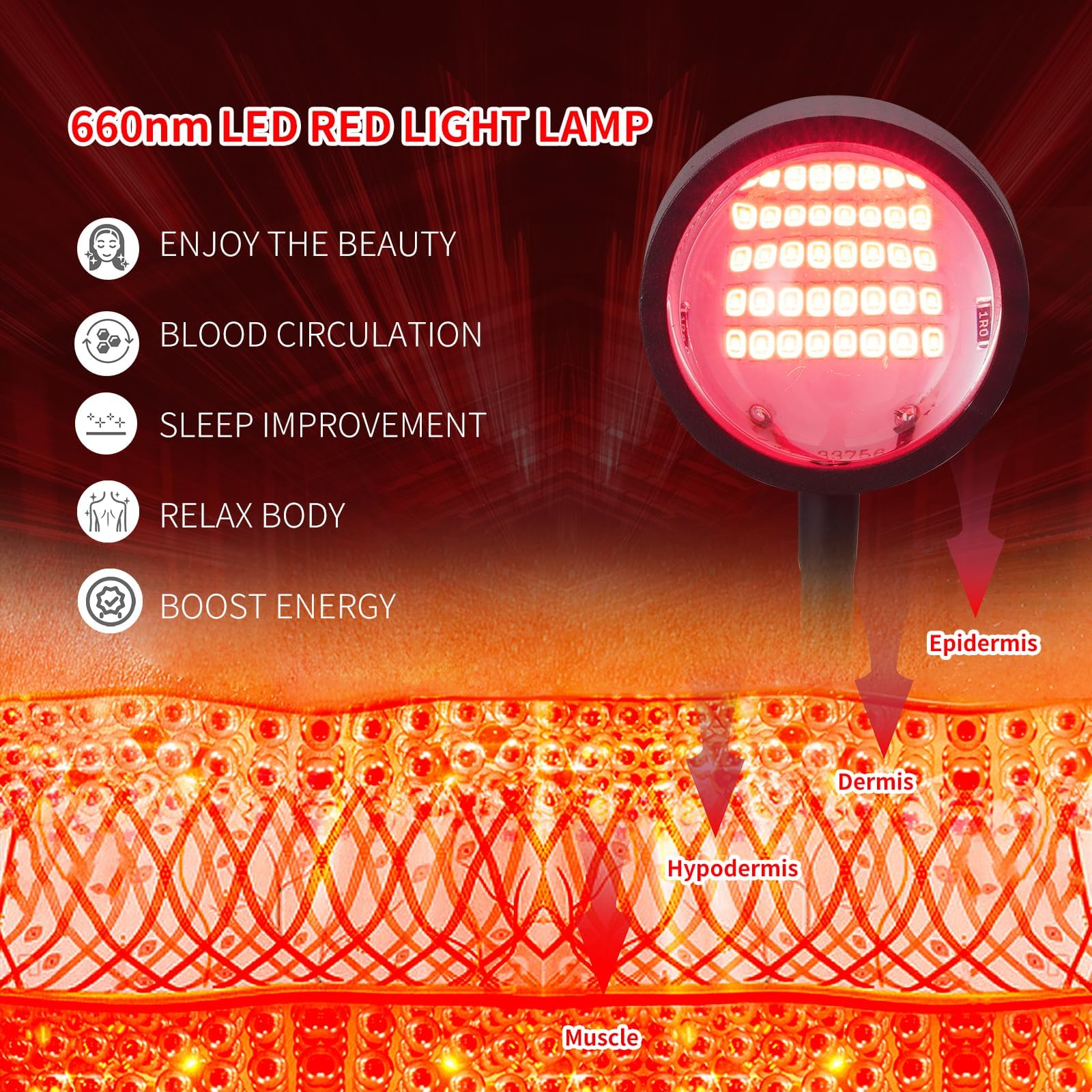 WTINTELL Red Light Therapy for Face, 660nm LED Red Light Therapy Light with Clip, Suitable