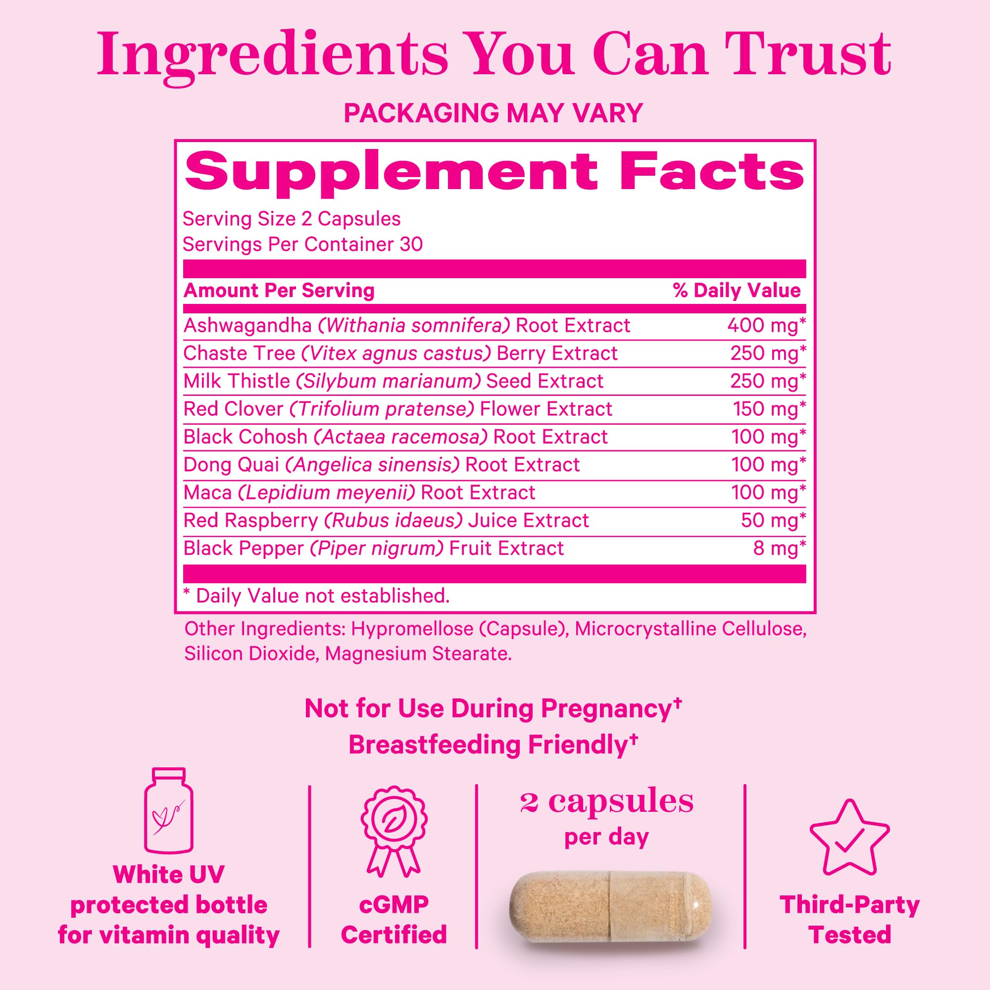 Pink Stork Menopause Supplements for Women - 9 Clinically-Studied Herbs for Perimenopause