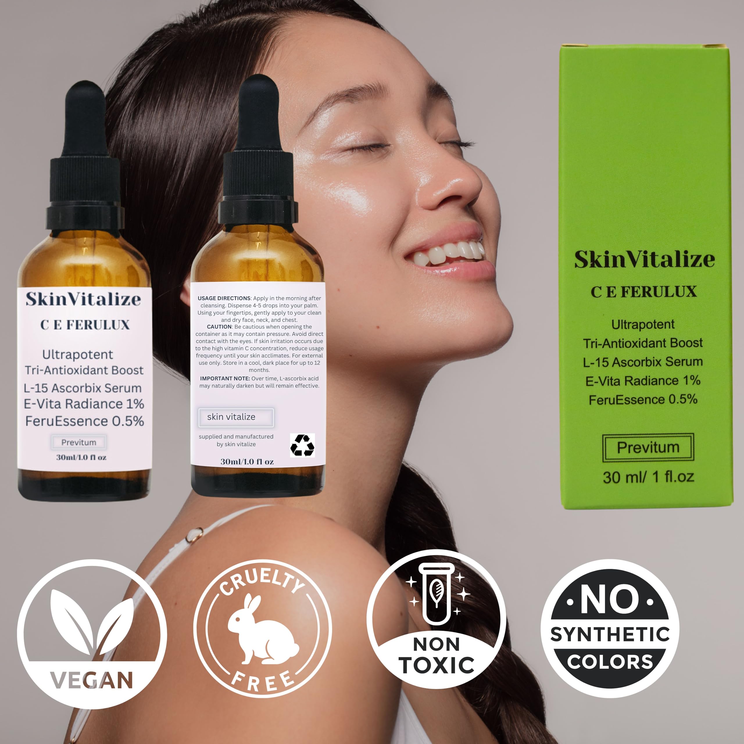 SkinVitalize C E ferulux Vitamin C Serum - 30ml: Advanced Formula for Fighting with Wrinkles