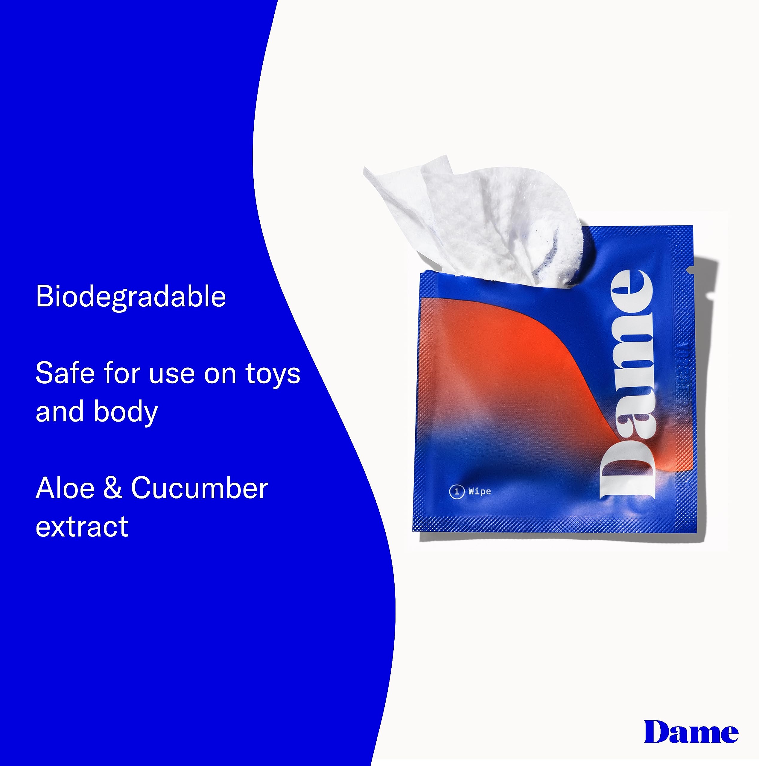 Dame Products Body Wipes - Cleansing and Nourishing - pH-Balanced Formulated with Aloe