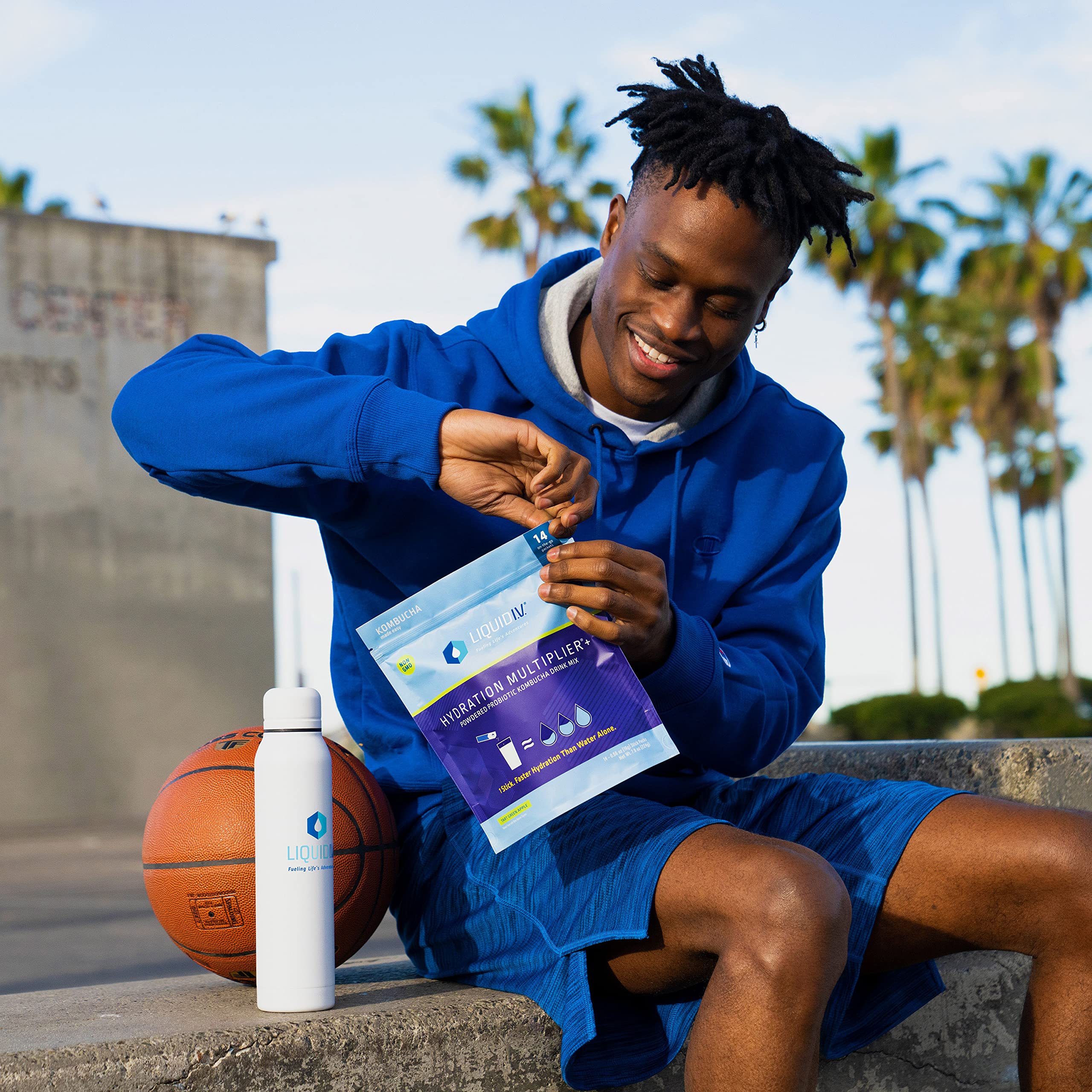 Liquid I.V. Hydration Multiplier + Probiotic Kombucha - Tart Green Apple - Hydration Powder