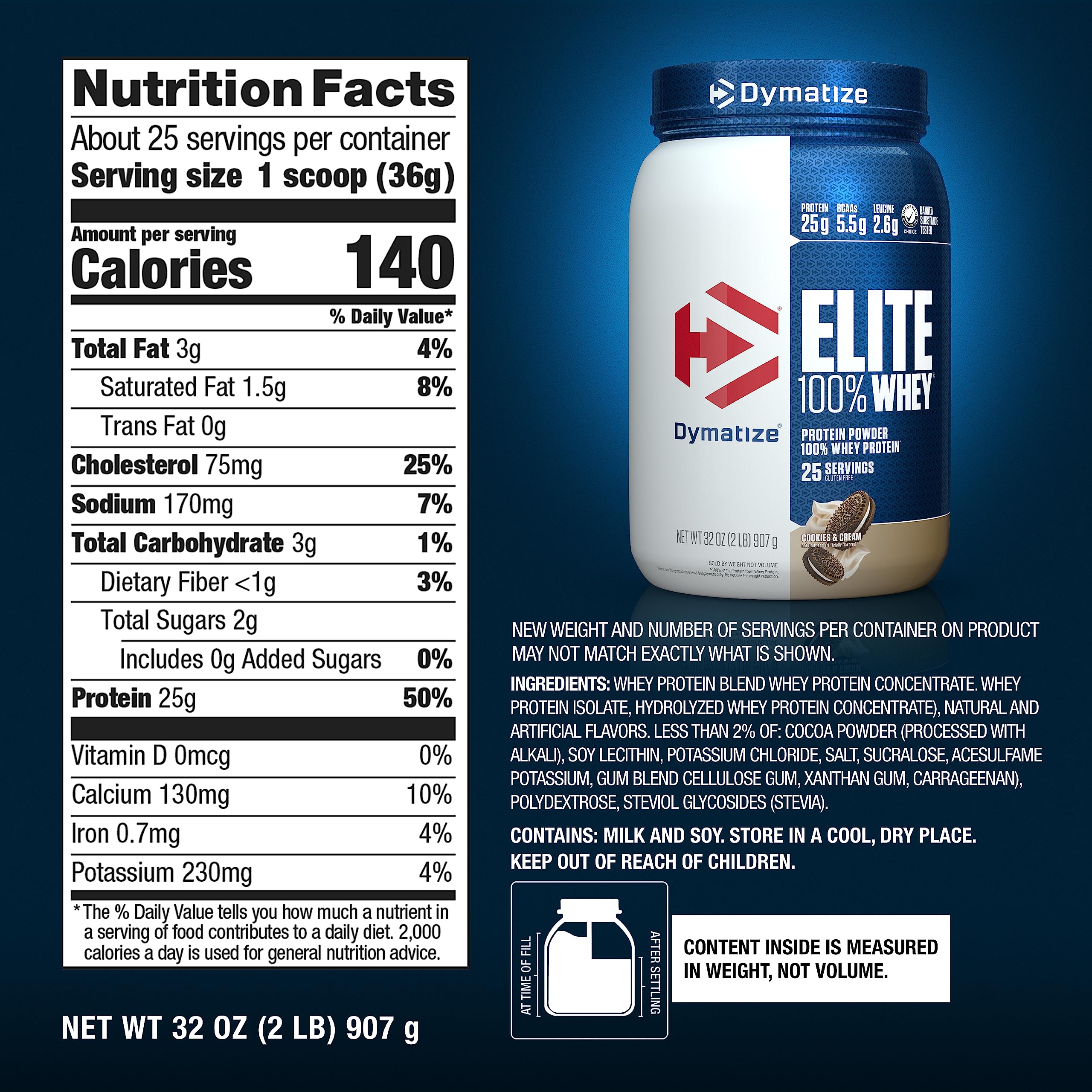 Dymatize Elite 100% Whey Protein Powder, Quick Absorbing & Fast Digesting for Optimal