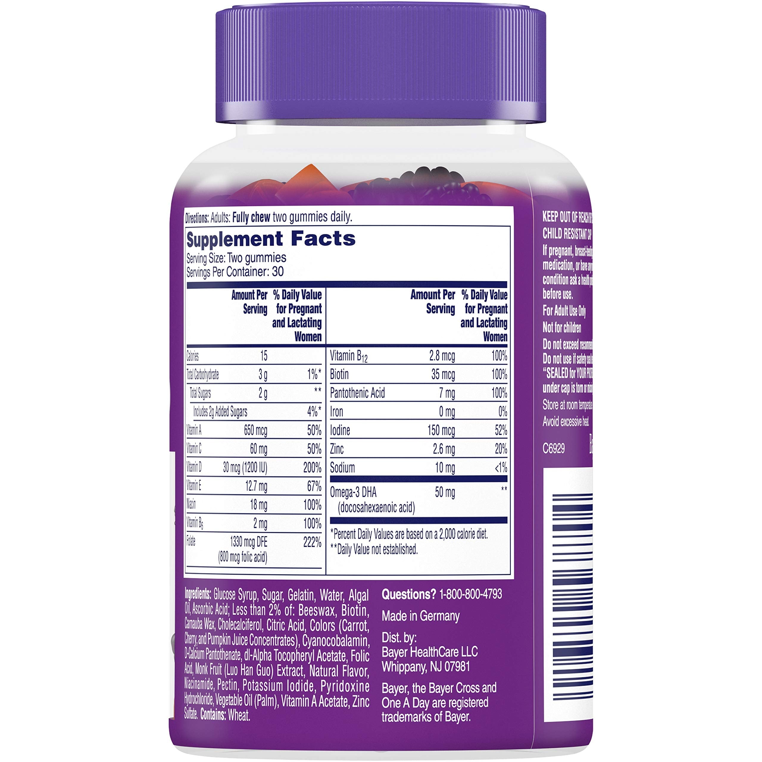 One A Day Women's Prenatal Gummies, 60 Count