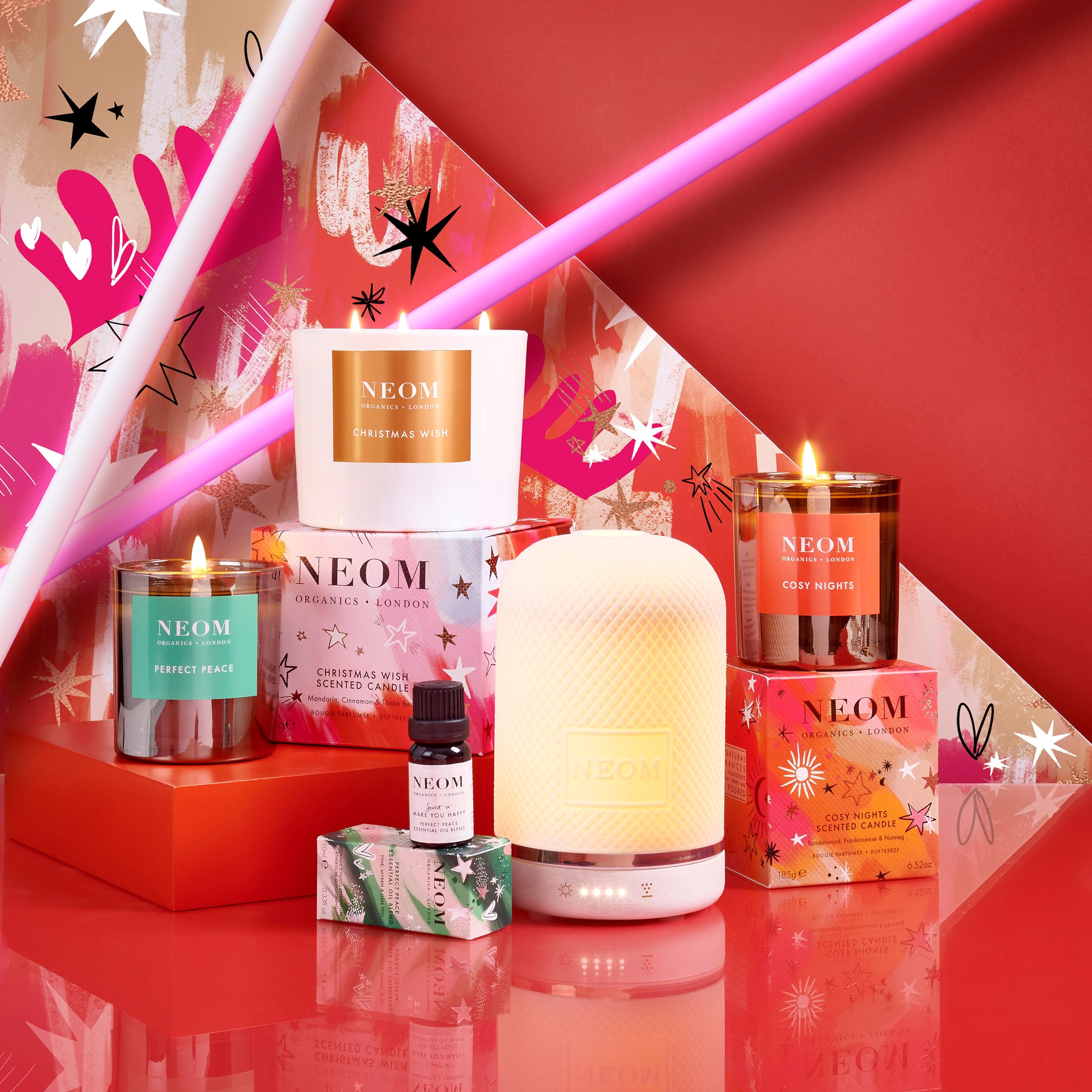 NEOM- Perfect Peace Luxury Scented Candle | Pine, Myrrh & Lime Peel | Christmas Gift… (1 Wick)