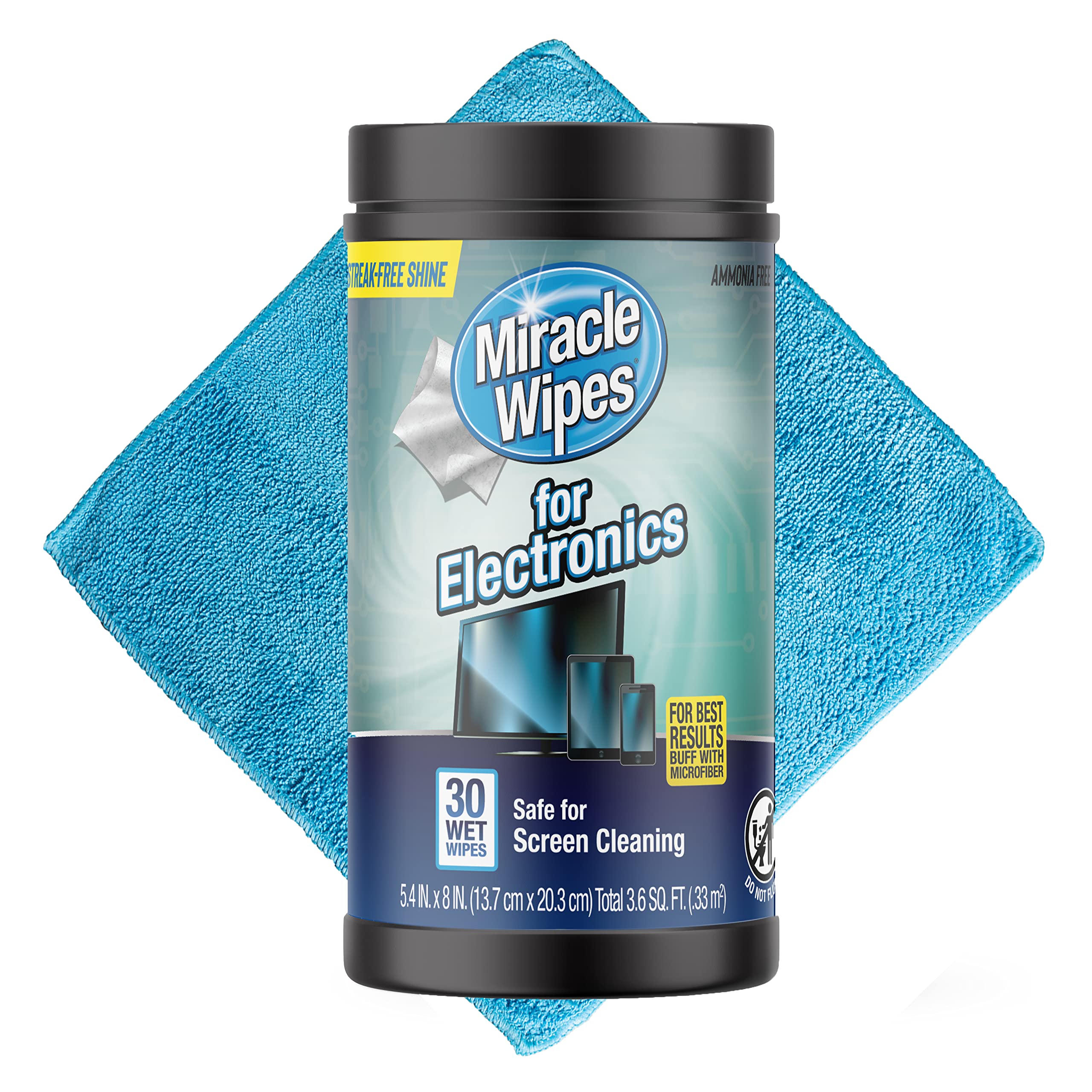 MiracleWipes for Electronics Cleaning - Screen Wipes Designed for TV, Phones, Monitors