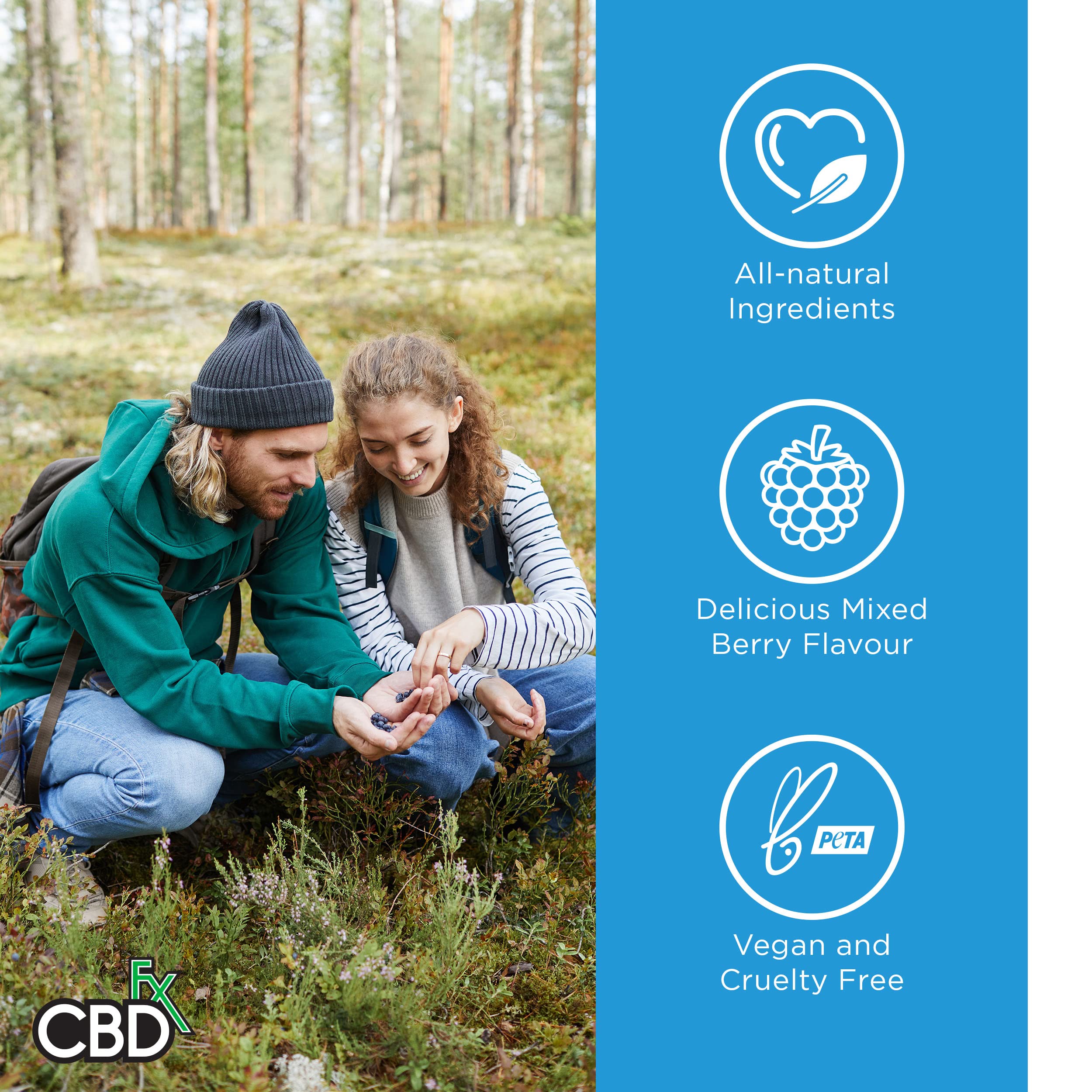 CBDfx 1500mg CBD High Strength Vegan Mixed Berry Gummies 25mg CBD per Gummy