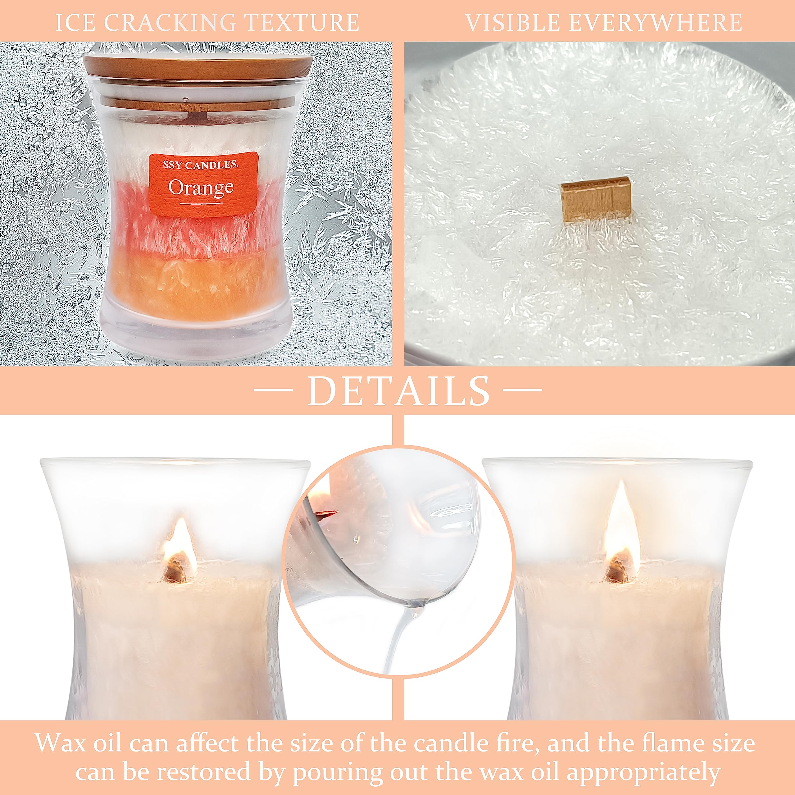 Citrus Jar Aromatherapy Candle Scented Candle Handmade Soy Candles Wood Candles Wick Fragrance