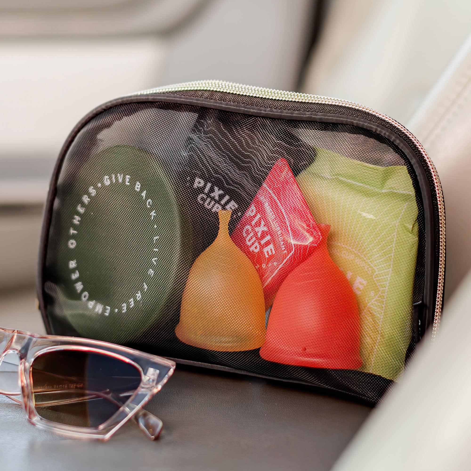 Pixie Cup Menstrual Kit - Best Period Cup Starter Kit - 2 Cups, Wash, 20 Wipes, Lube, Public